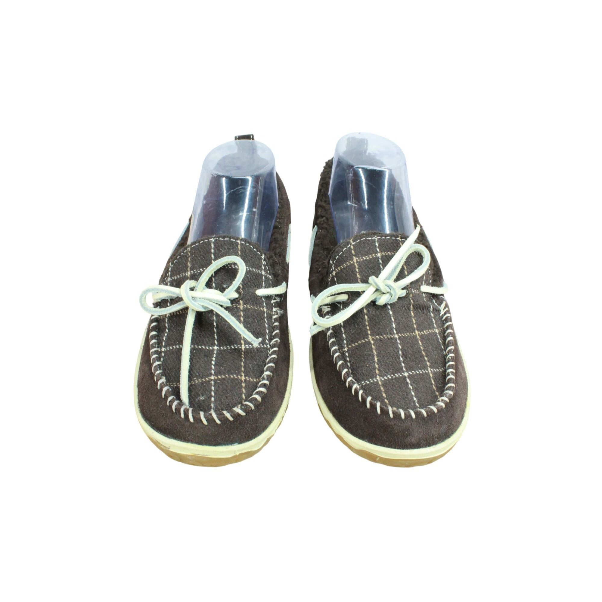 L.L. Bean LL Bean Women's Plaid-Lined Moccasin Slippers Size US 8 / IT 38 - 4 Thumbnail