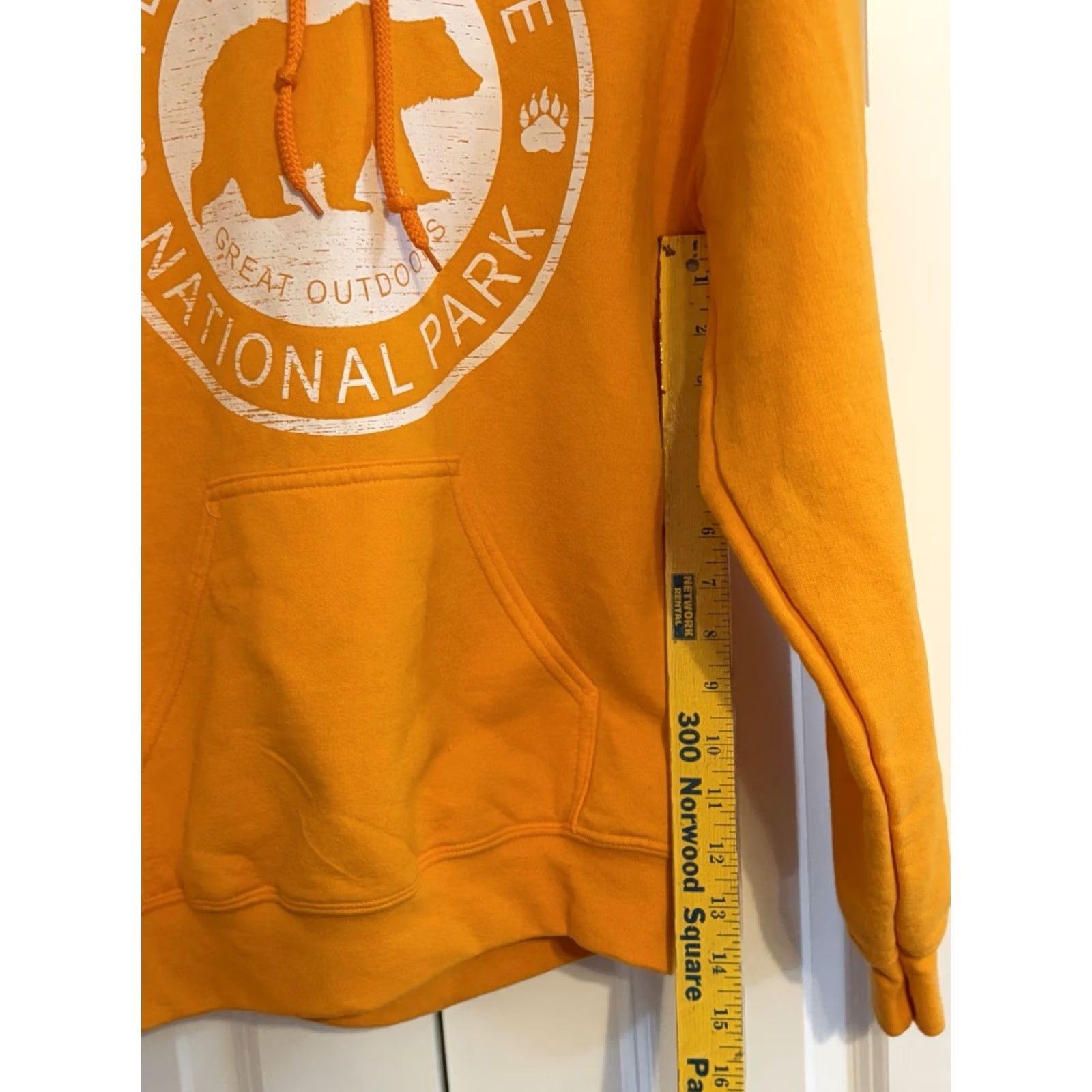 Vintage Yellowstone Park Hoodie Orange Pullover Sweatshirt Small Unisex Adults Size US S / EU 44-46 / 1 - 4 Thumbnail