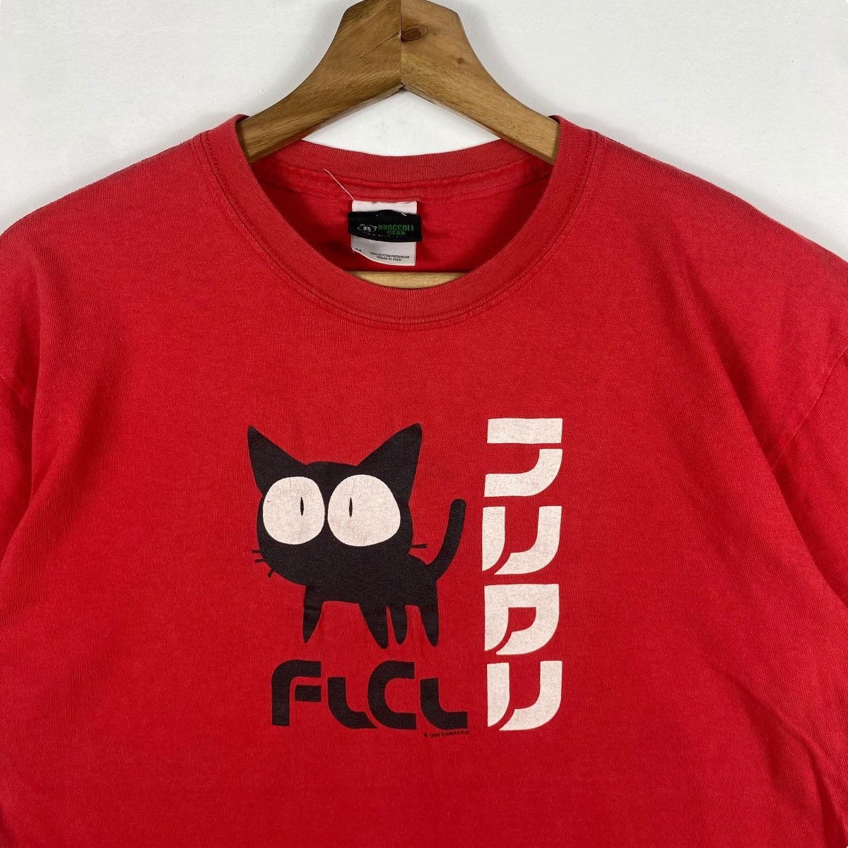 Anime Vintage 90's FLCL Fooly Cooly Takkun Cat Anime Manga Tee Size US M / EU 48-50 / 2 - 2 Thumbnail