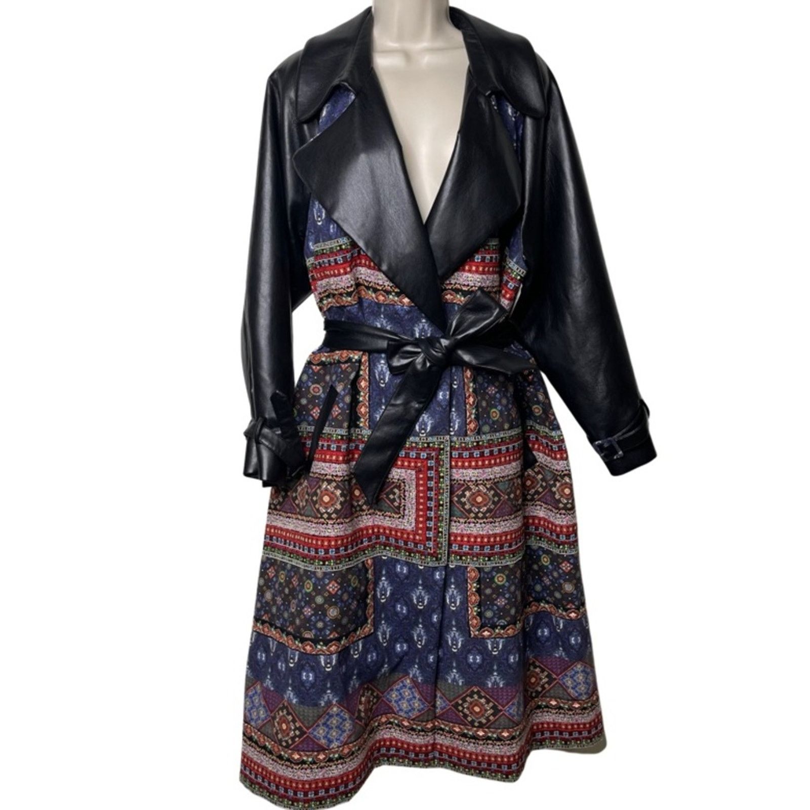 Alice + Olivia ALICE + OLIVIA printed cotton-canvas and faux leather coat Size M / US 6-8 / IT 42-44 - 2 Thumbnail