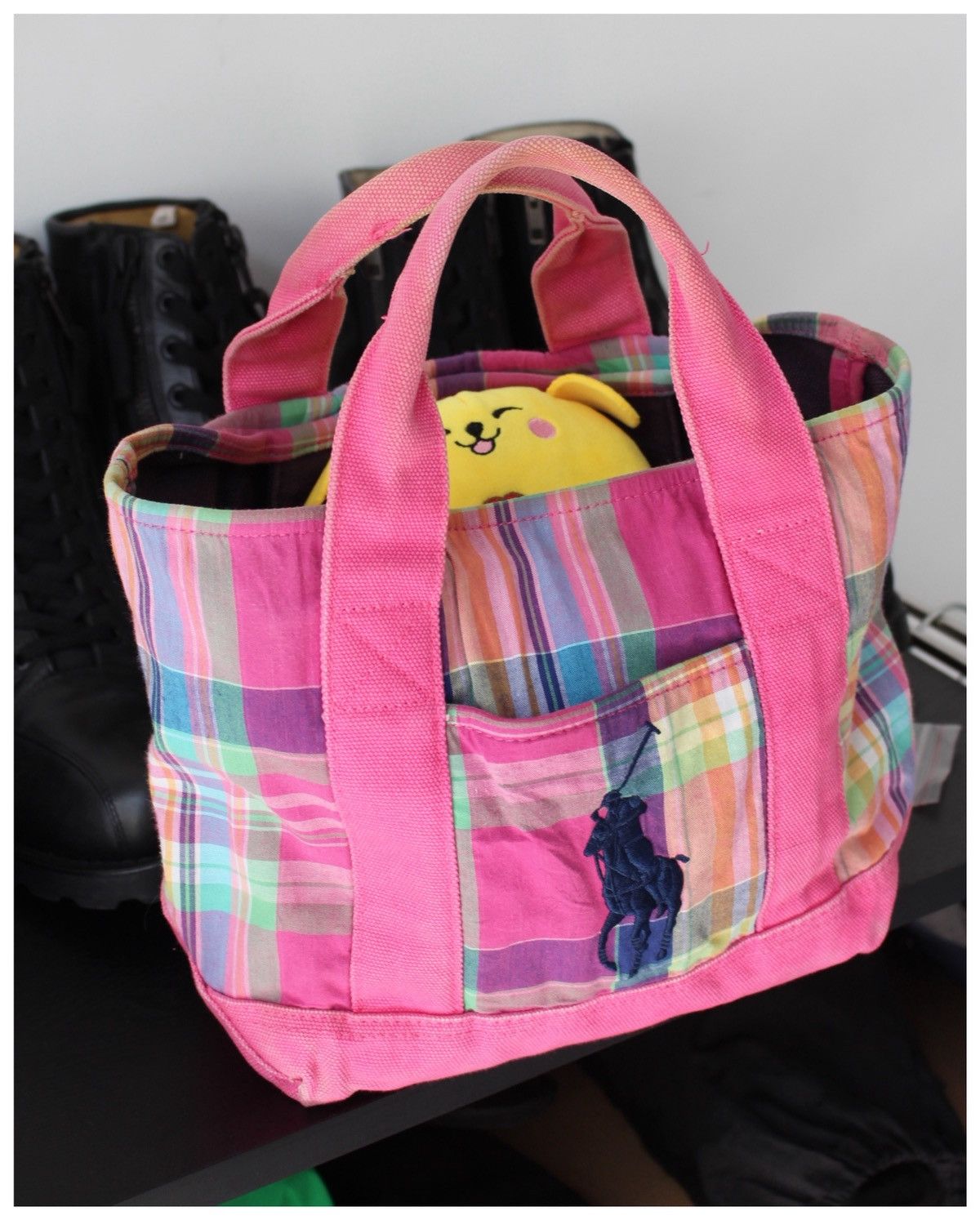 Polo Ralph Lauren × Ralph Lauren × Vintage 2000S POLO RALPH LAUREN MADRAS CANVAS TOTE BAG Size ONE SIZE - 2 Thumbnail