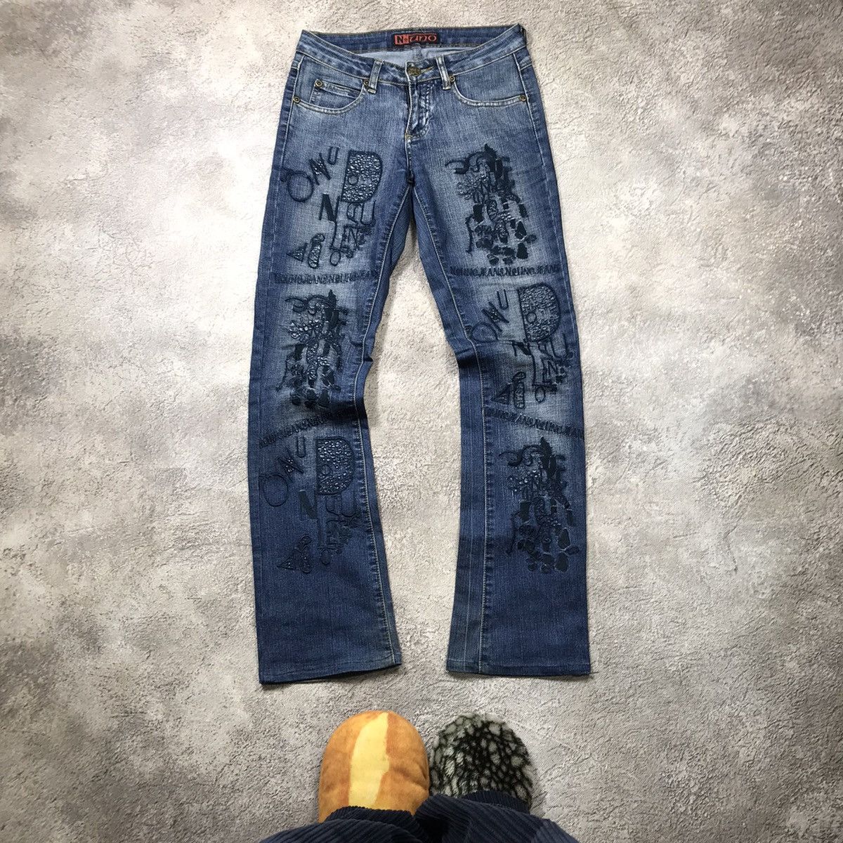 Vintage Vintage Y2K Distressed Baggy Flared Jeans Japanese Grunge 27 Size 27" / US 4 / IT 40 - 1 Thumbnail