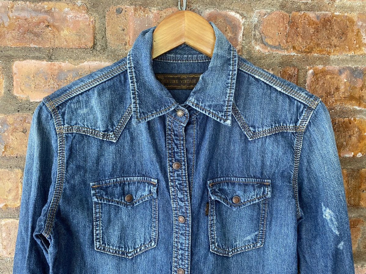 GOA Vtg G.O.A distressed wash western shirt Size US S / EU 44-46 / 1 - 3 Thumbnail