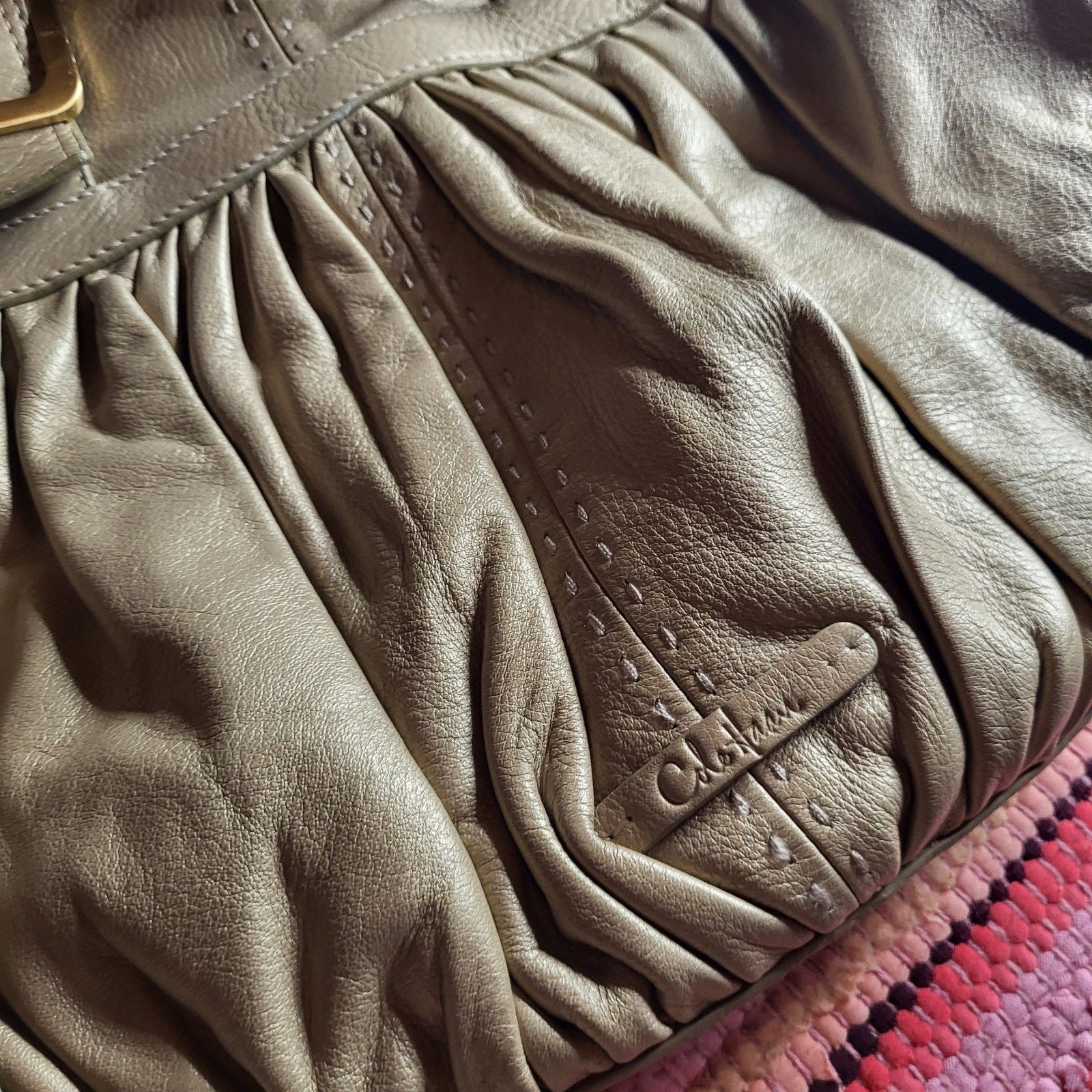 Cole Haan Cole Haan Large Gray Pleated Leather Satchel Purse .$300 Size ONE SIZE - 9 Thumbnail