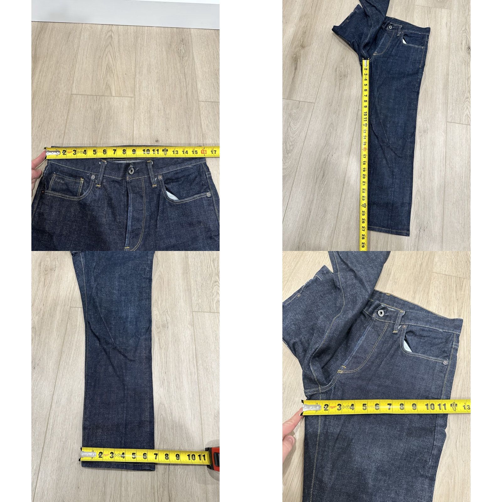 G-Star Raw Jeans Slim 3301 Mens 32x27 Dark Denim Blue 5-Pocket City Preppy Vintage No