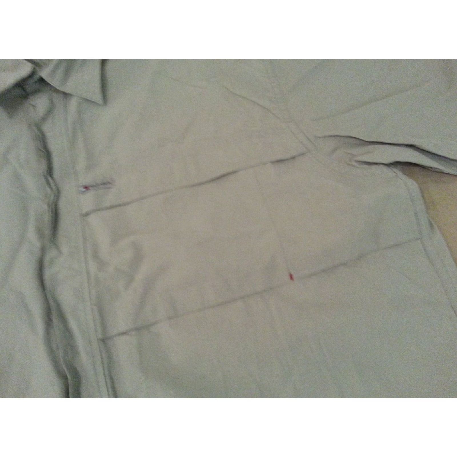 Tommy Hilfiger Mens Tommy Hilfiger Shirt XL Short Sleeve Button-Front Cotton Beige Dress Shirt Size 46R - 5 Thumbnail