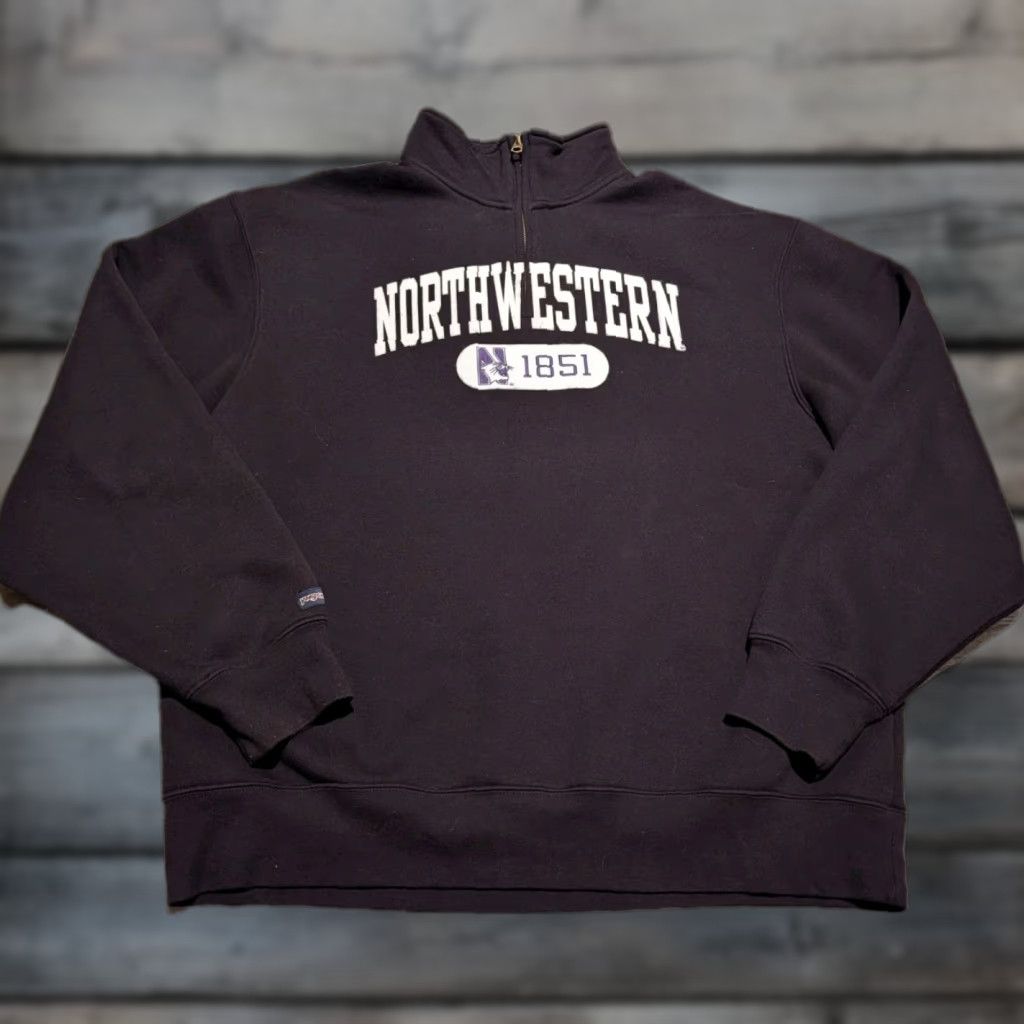 Jansport Jansport Northwestern Quarter Zip Sweatshirt XL Navy Collegiate Pullover EUC Size US XL / EU 56 / 4 - 1 Thumbnail