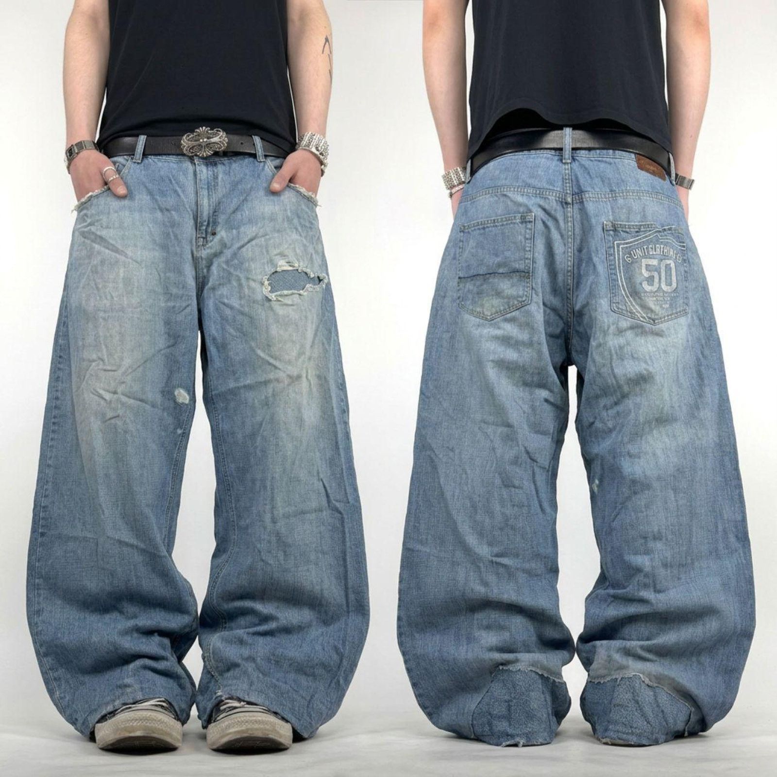 Ecko Unltd. × JNCO × Vintage Vintage y2k grunge archive skater baggy wide leg rare jeans Size US 44 / EU 60 - 1 Thumbnail