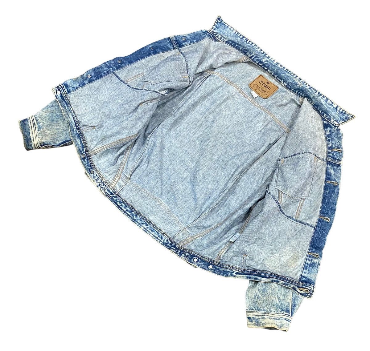 Edwin Vtg EDWIN Acid Wash Denim Jacket Button (L) Size US L / EU 52-54 / 3 - 12 Thumbnail