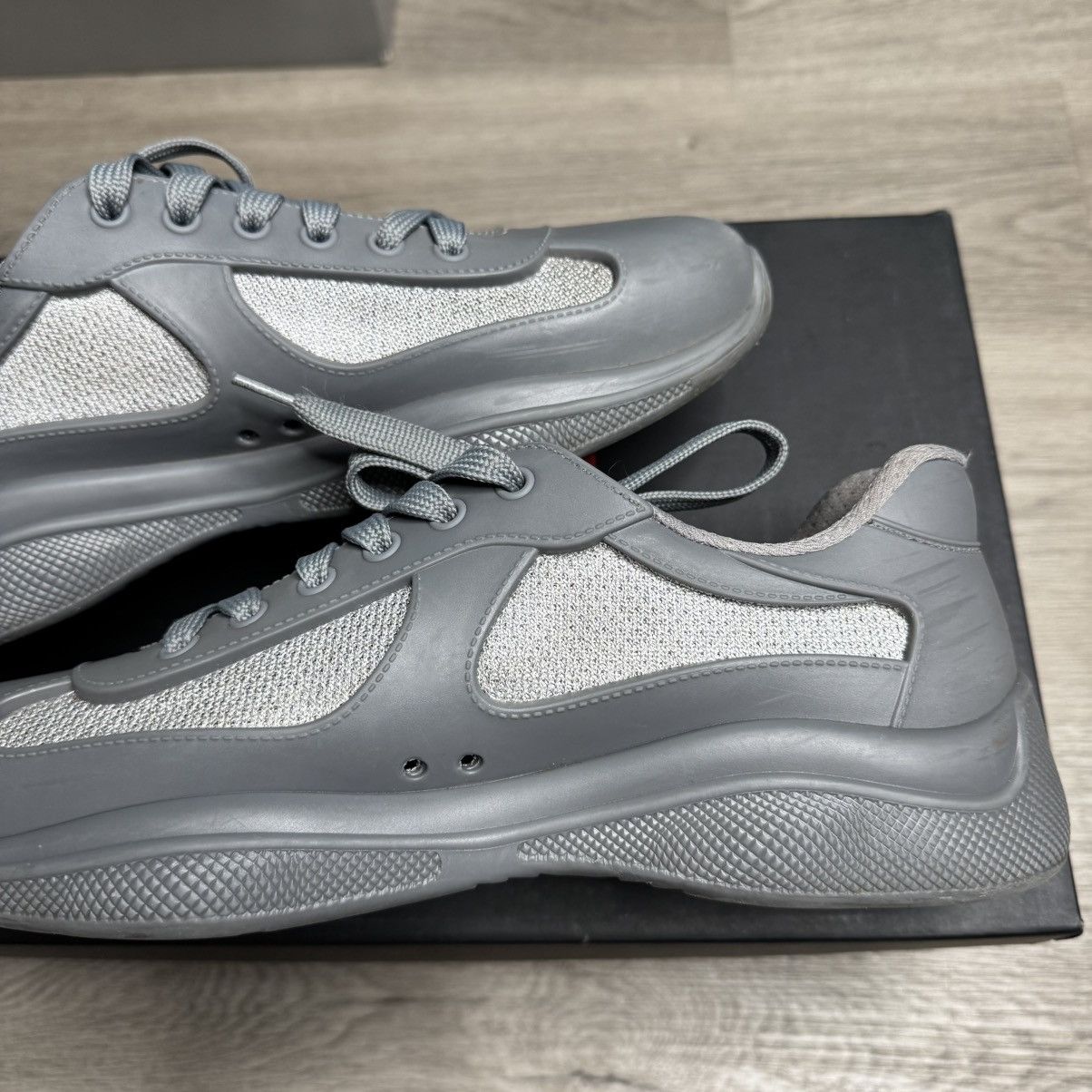 Prada Prada America’s Cup Sneaker Soft Rubber Steel Grey Size US 8 / EU 41 - 7 Thumbnail