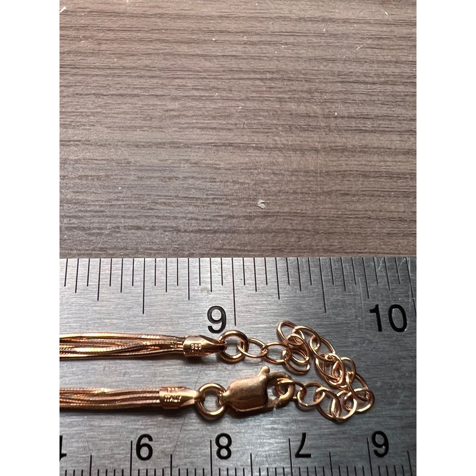 Other NEW Italian rose gold over 925 multi row chain necklace Size ONE SIZE - 4 Thumbnail