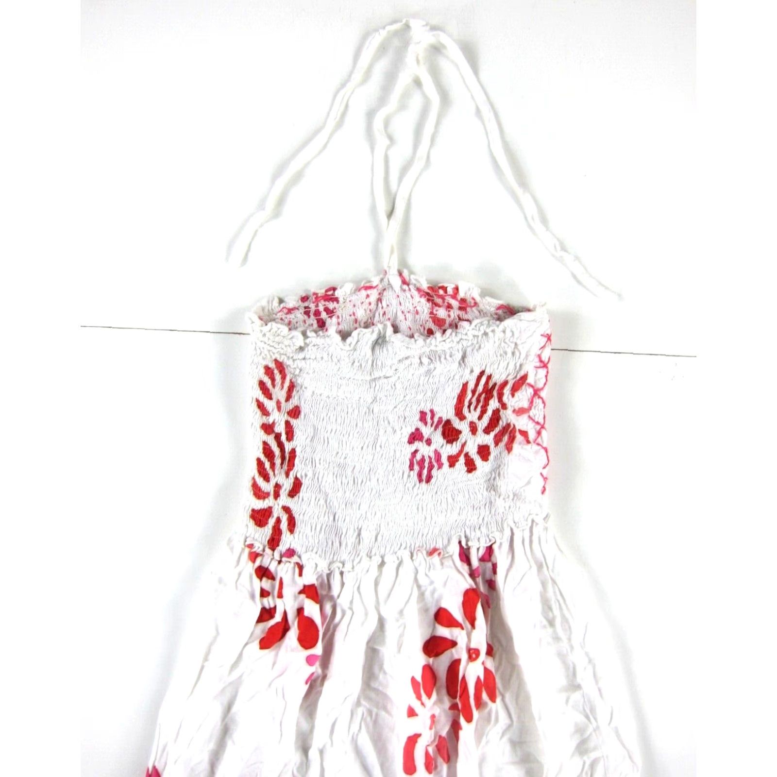 Pinko BAGUS 100% Rayon White Pink Floral Halter Tie Tank Tiered Midi Sun Dress S-M Size S / US 4 / IT 40 - 5 Thumbnail
