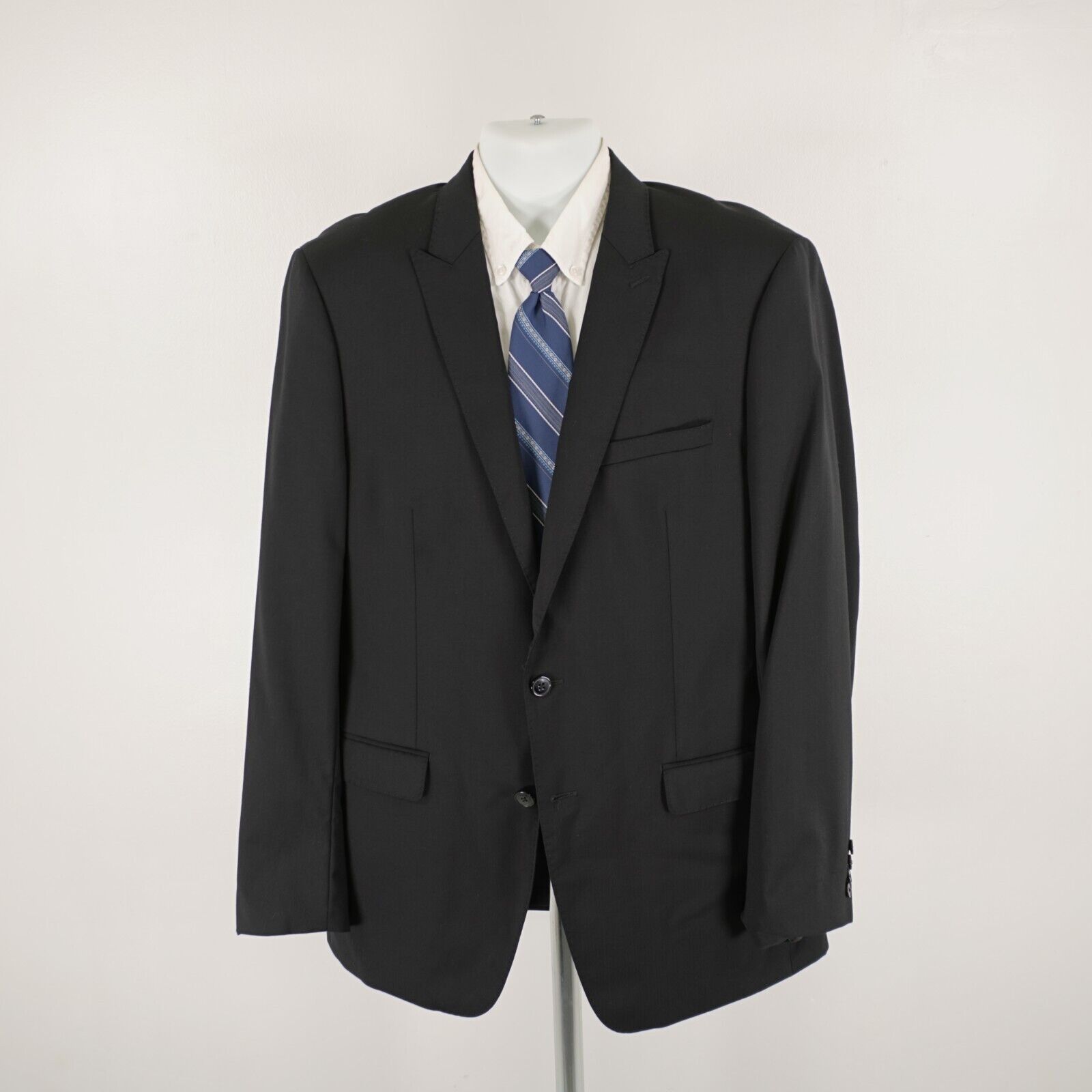 Calvin Klein Calvin Klein Black Wool Peak Label 2 Button Blazer / Suit Ja Size 40R - 5 Thumbnail