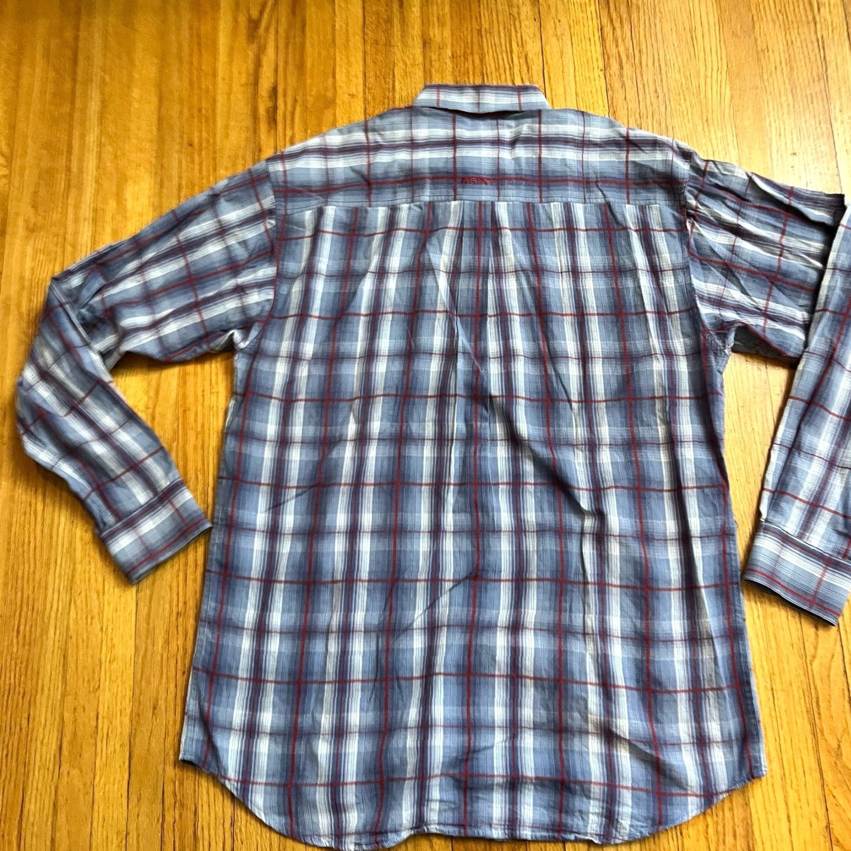 Ariat Ariat Shirt Mens Large Plaid Button Blue Red Long Sleeve Western L Mens Blue Red Plaid Button-Up Shirt Size US L / EU 52-54 / 3 - 3 Thumbnail