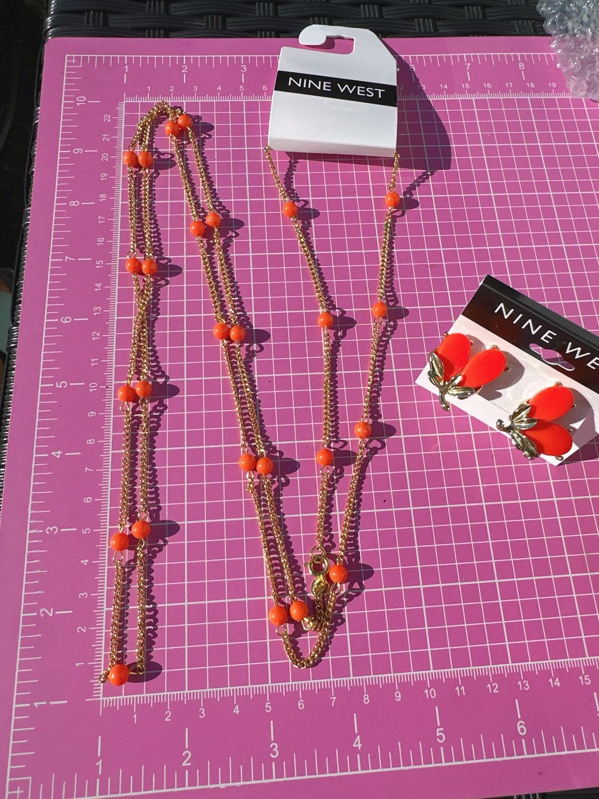 Nine West Nine West 2pc set necklace + earring comfortable clip on Size ONE SIZE - 9 Thumbnail