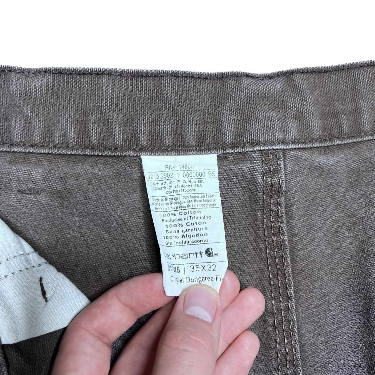 Carhartt × Vintage 2000s Carhartt Brown Carpenter Canvas Distressed Pants Size US 33 - 4 Thumbnail