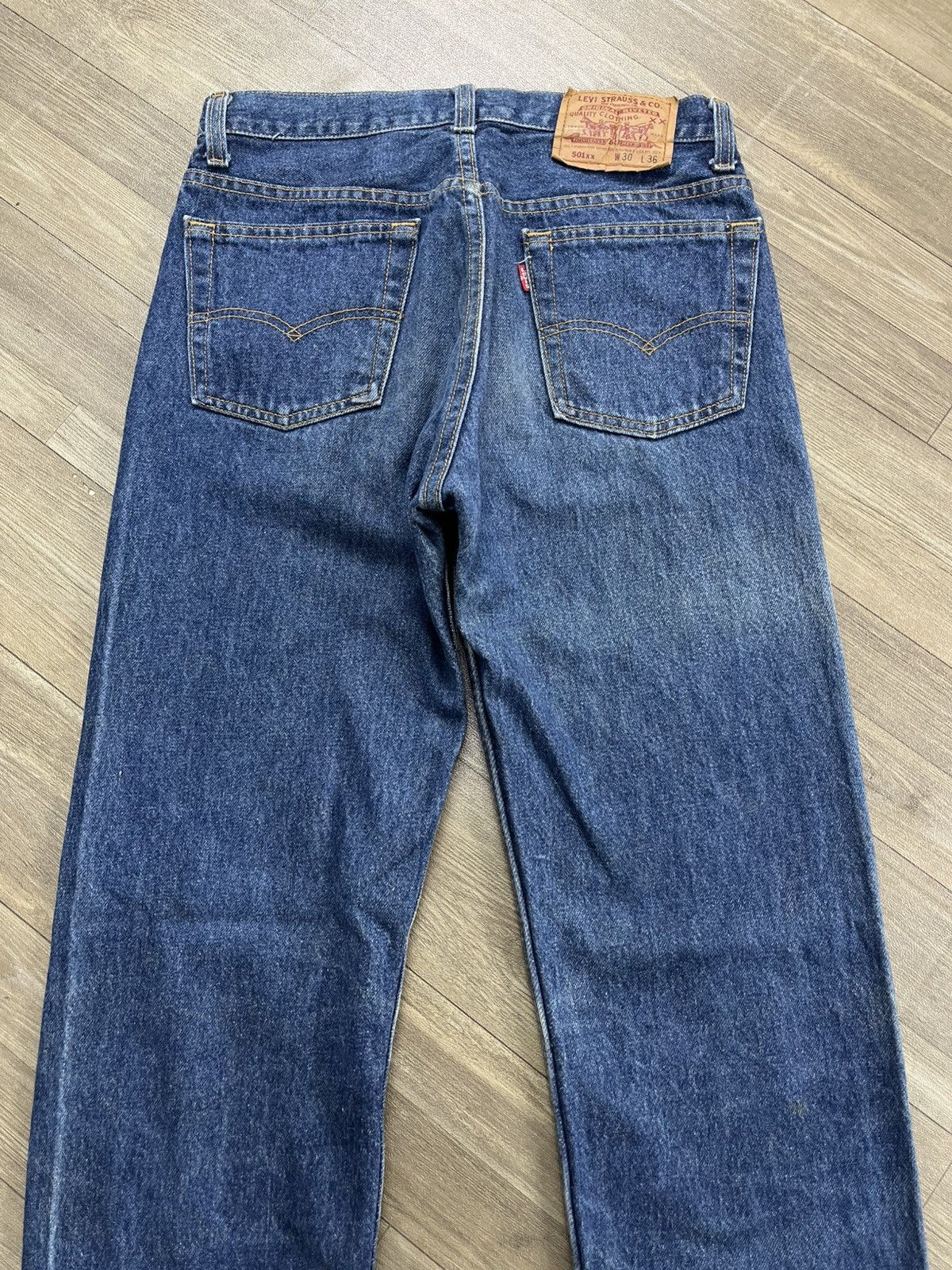 Levi's Vintage Clothing 🇺🇸1990s Vintage Levis 501XX 30x36 Straight Leg Blue Jeans Size US 30 / EU 46 - 17 Thumbnail