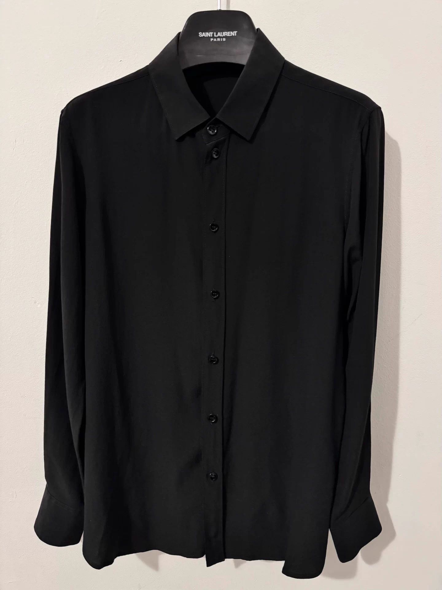 Saint Laurent Paris Saint Laurent SLP 18FW Matte Silk "Black Warrior" Shirt F42 Size US XS / EU 42 / 0 - 1 Thumbnail