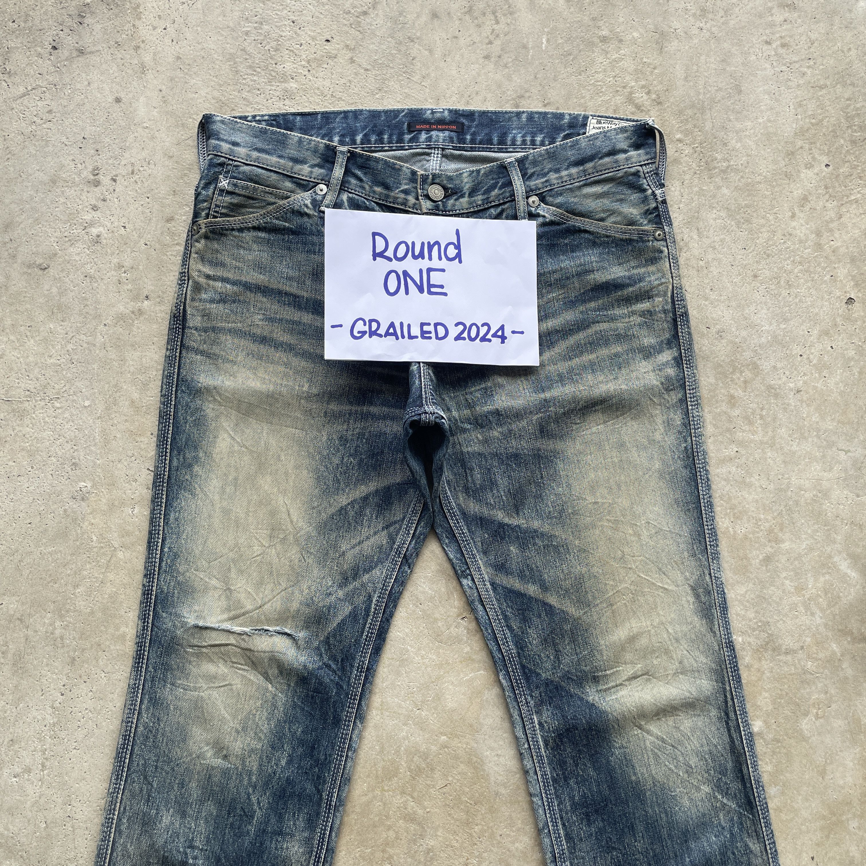 Japanese Brand W35 VINTAGE BLUEWAY RUSTY DISTRESSED JEANS FADED JAPAN PANTS Size US 35 - 3 Thumbnail