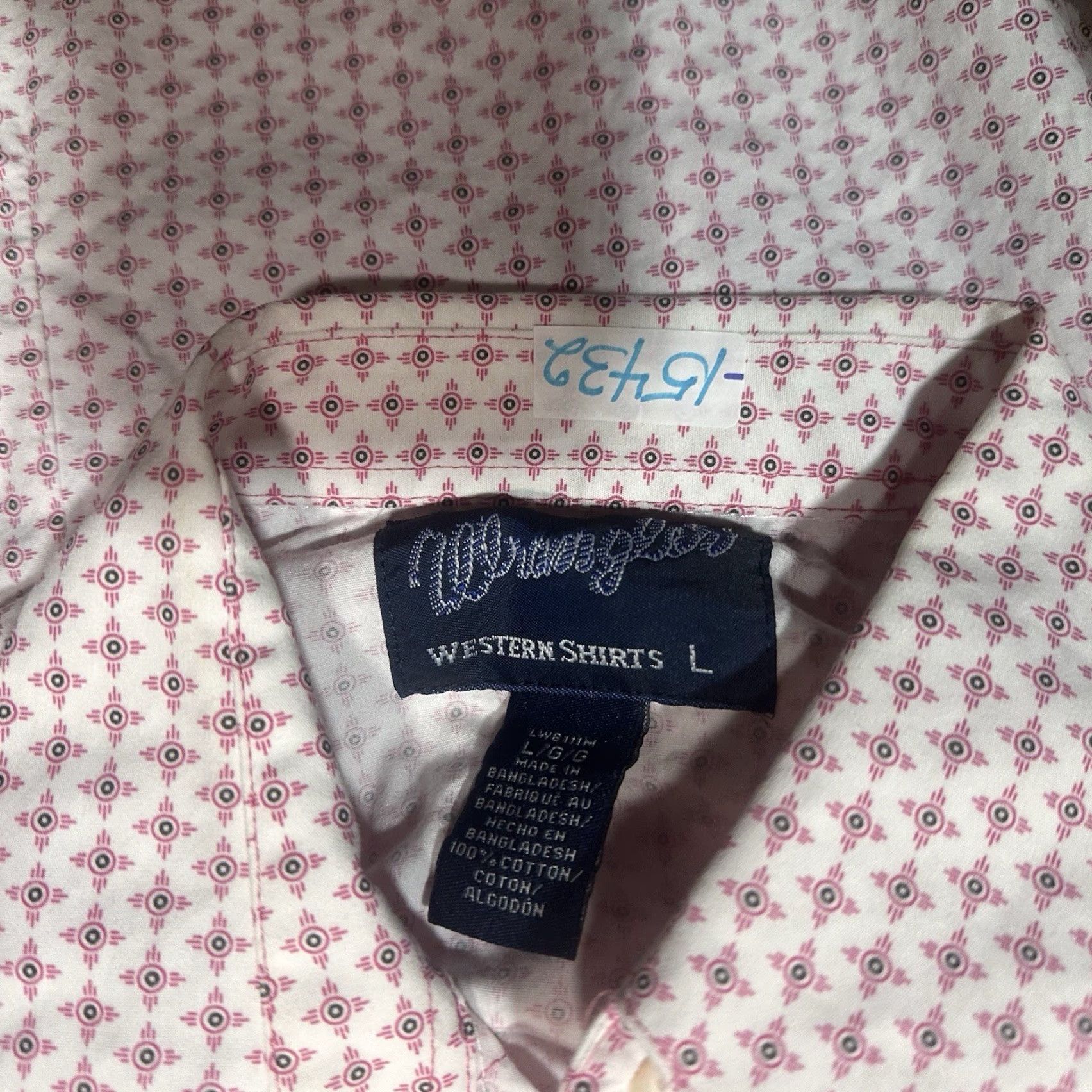 Wrangler Wrangler Pearl Snap Shirt Womens Large Pink White Brest Cancer Awareness Casual Western Shirt Size L / US 10 / IT 46 - 8 Thumbnail