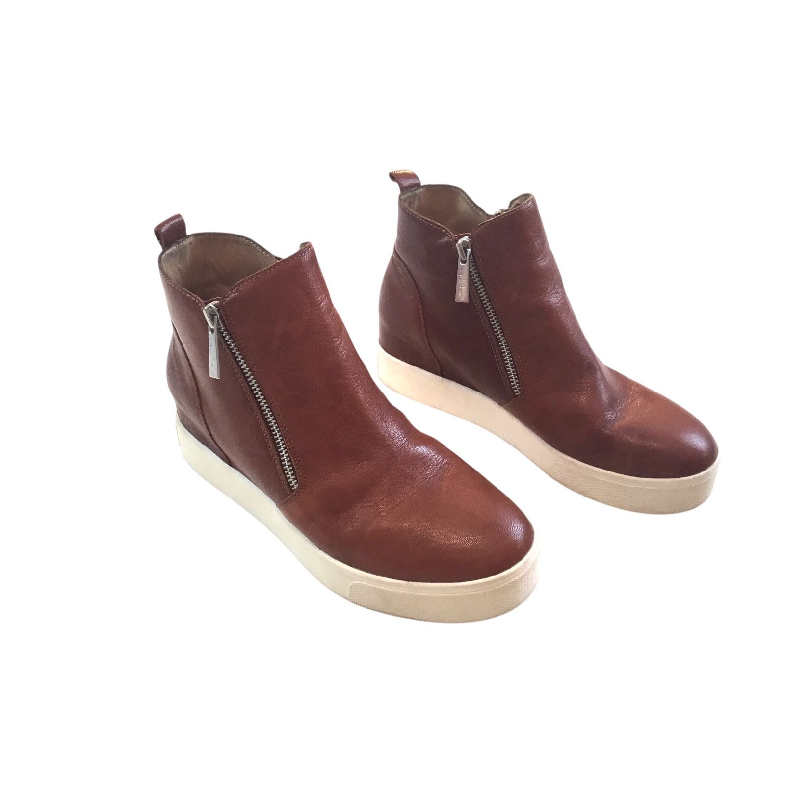 J/Slides J Slides NYC Wedge Zipper Booties Brown White Soles 8.5M Size US 8.5 / IT 38.5 - 1 Thumbnail