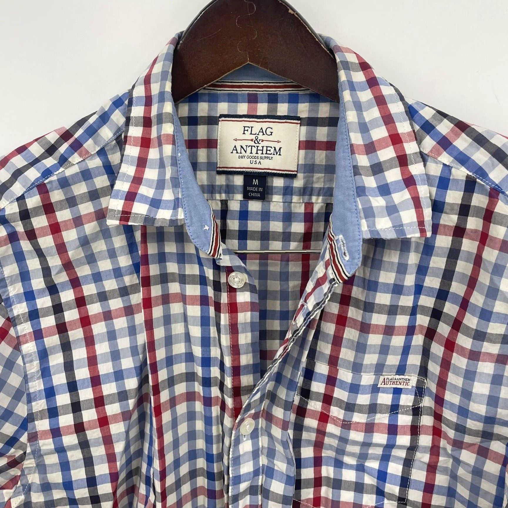 Flag & Anthem Flag & Anthem Button Down Shirt Mens Medium Checkered Western Cowboy Size US M / EU 48-50 / 2 - 2 Thumbnail