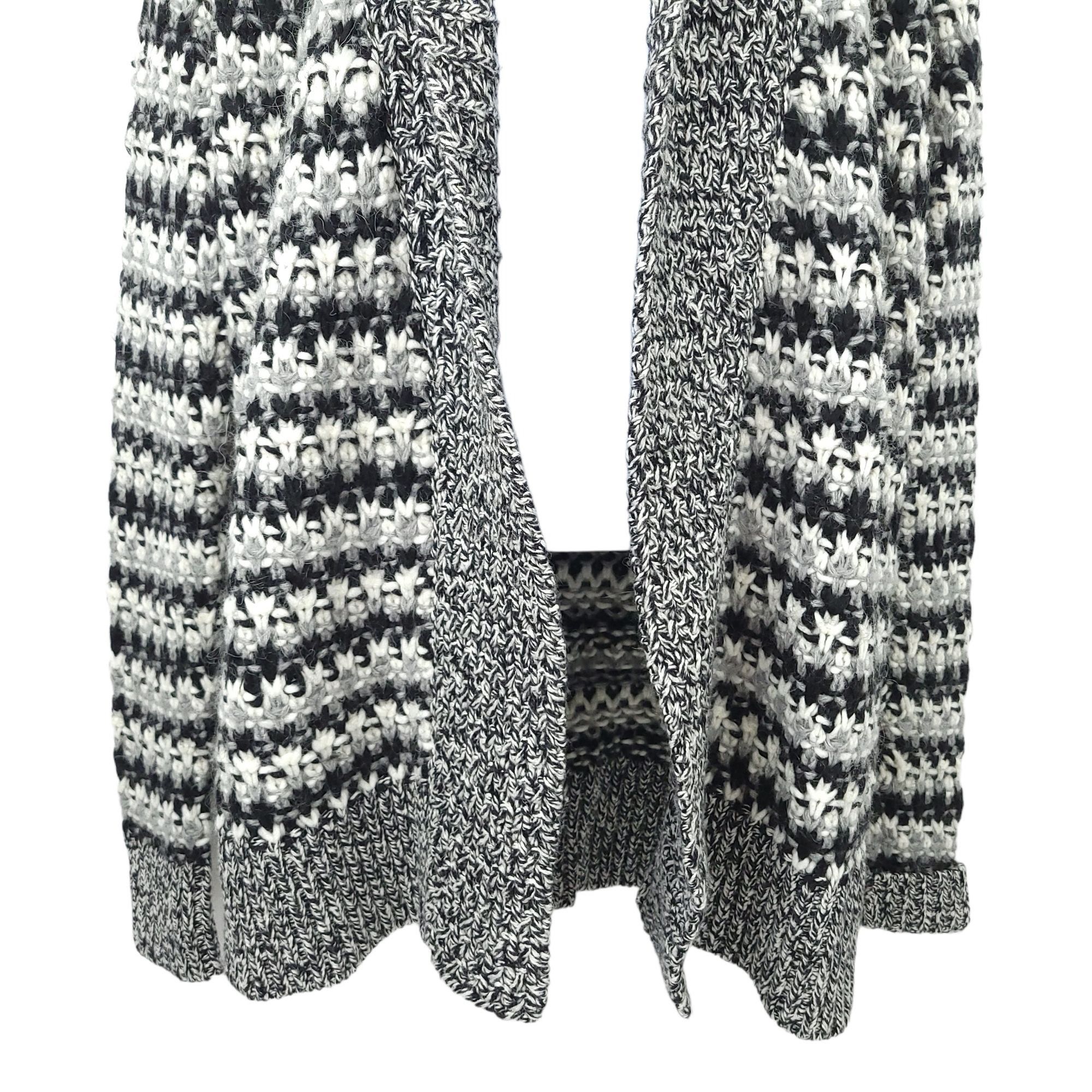 Loft Ann Taylor LOFT Cardigan Sweater M Black White Marled Knit Size M / US 6-8 / IT 42-44 - 4 Thumbnail