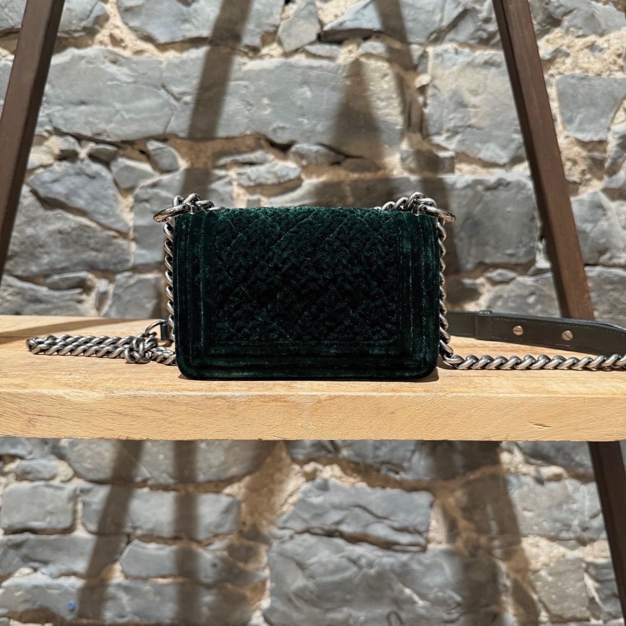 Chanel Chanel Forest Green Crushed Velvet Mini Boy Bag Size ONE SIZE - 5 Thumbnail