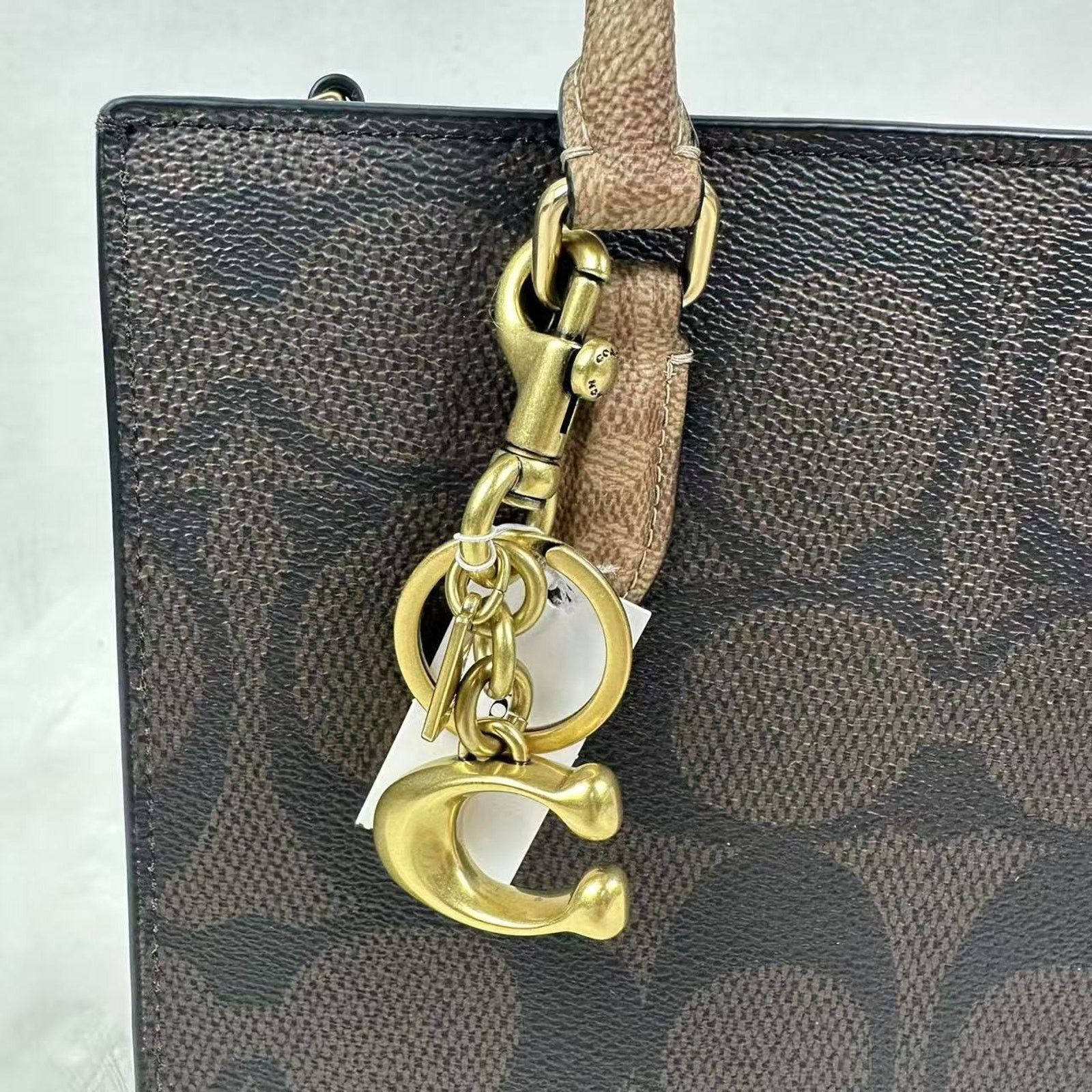 Coach Coach Signature C Bag Charm Key Chain Key ring In Brass/Gold Size ONE SIZE - 4 Thumbnail