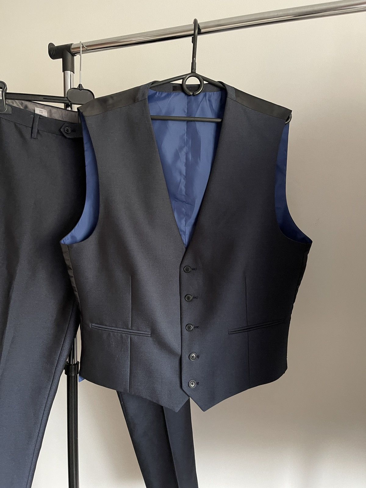 NEXT Classic suit next 44R blazer trousers vest gray dark blue Size 44R - 4 Thumbnail