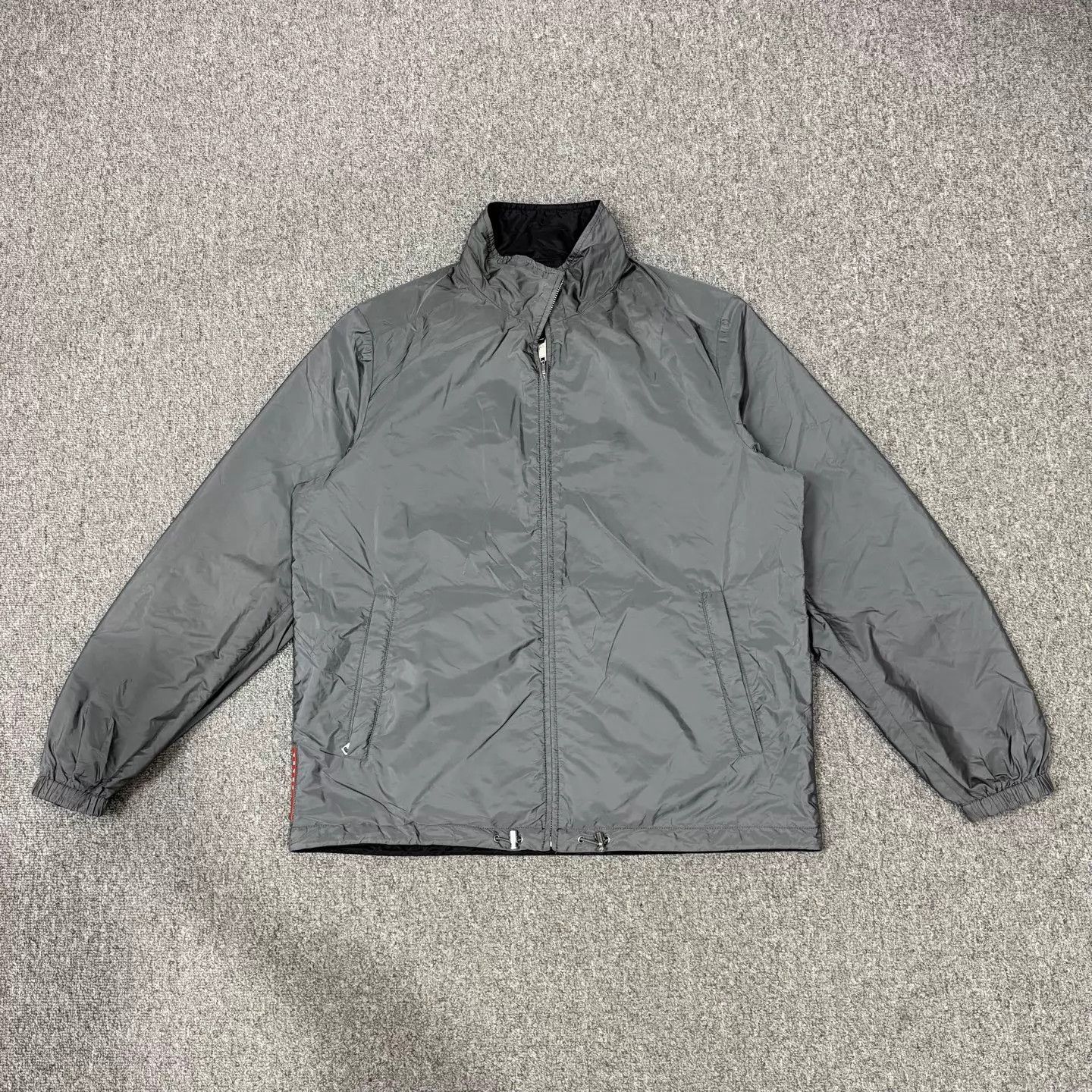 Prada Prada Black/Gray Logo Hem 2-Sided Nylon Jacket Size US XL / EU 56 / 4 - 2 Thumbnail
