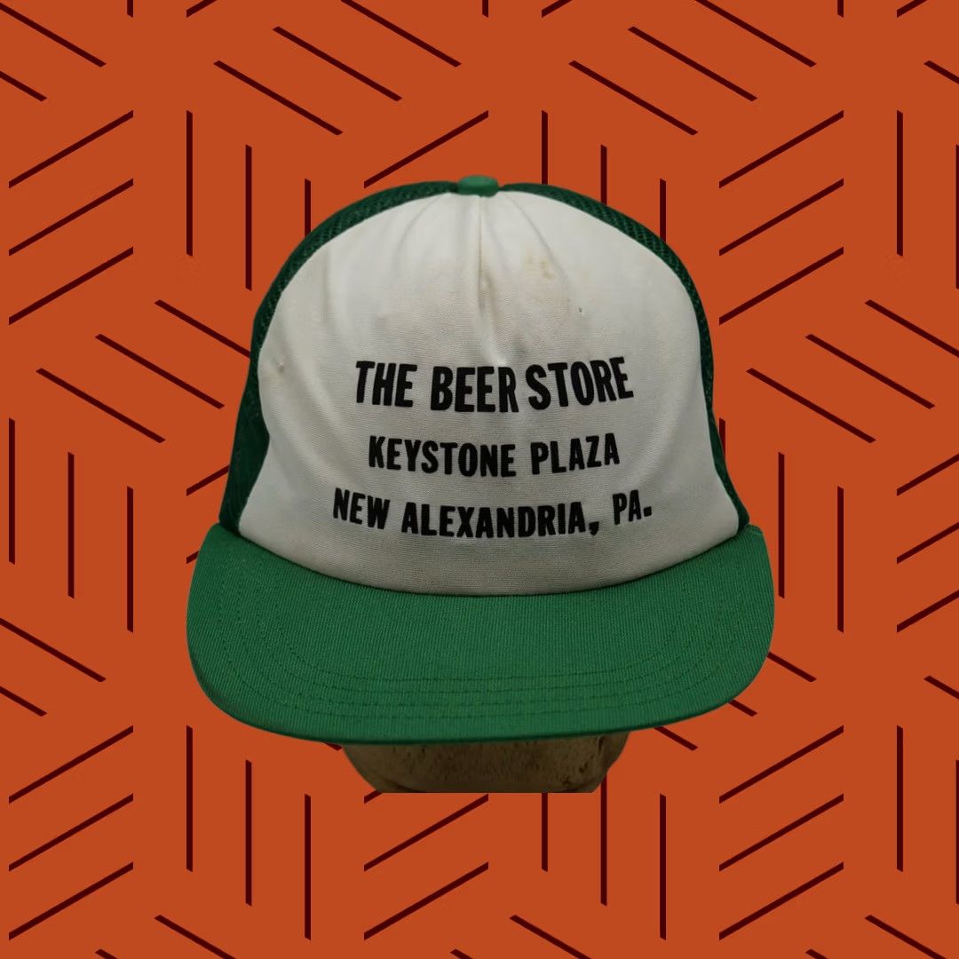 Vintage The Beer Store Trucker Hat Green White Adjustable Snapback Keystone Plaza New Alexandria PA Unisex Adults Hat Mens Women’s Size ONE SIZE - 1 Thumbnail