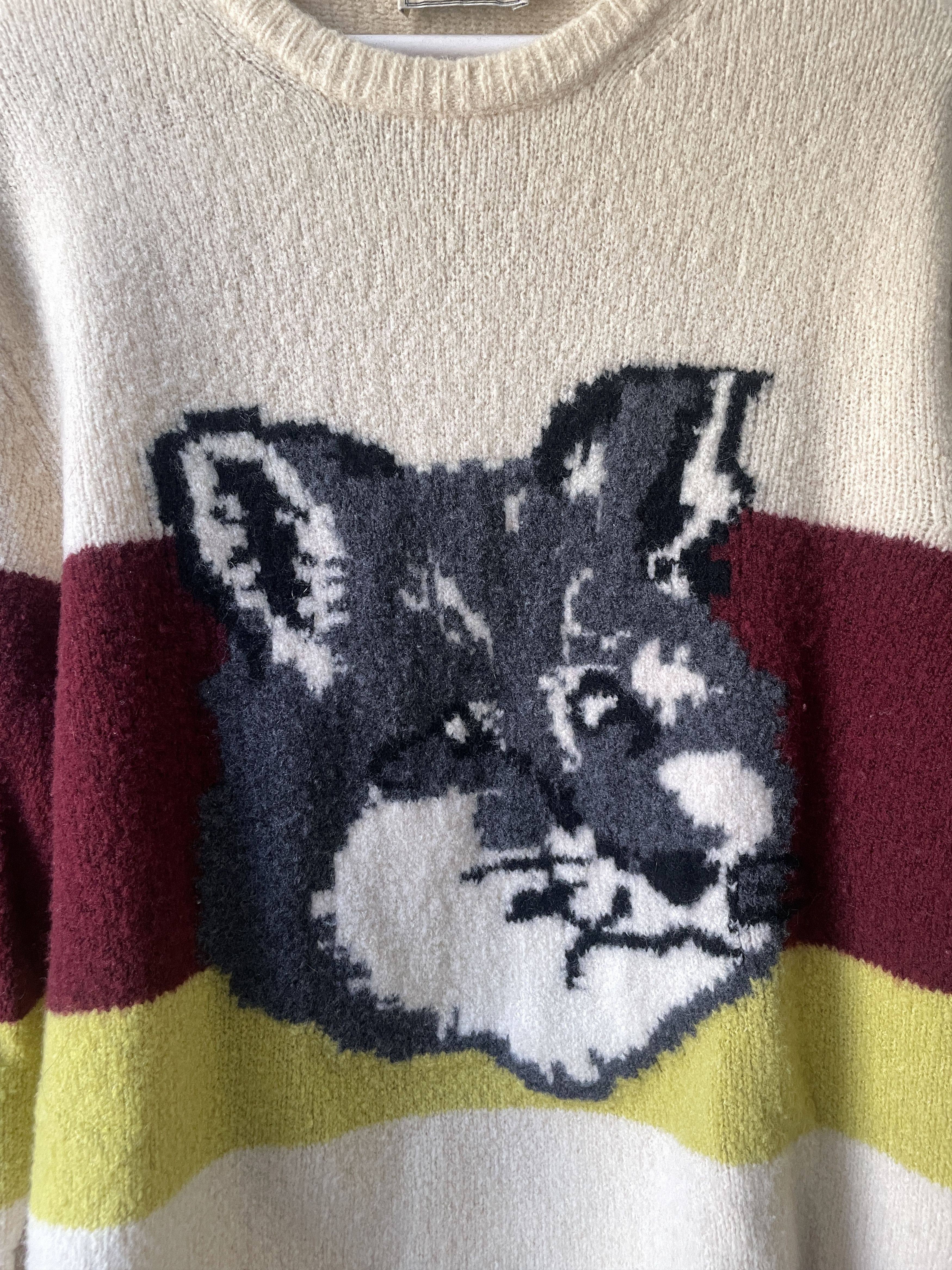 Maison Kitsune Color-block fox head pullover Size US M / EU 48-50 / 2 - 3 Thumbnail