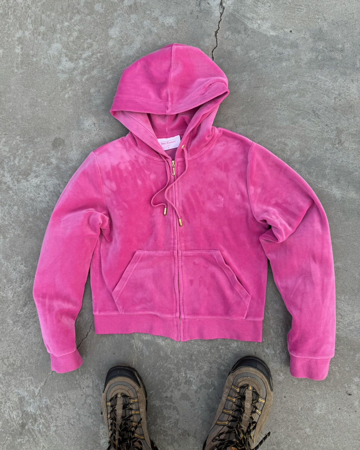 Juicy Couture Vintage 90s Juicy Couture Velour Glamour Zip Hype Hoodie Size M / US 6-8 / IT 42-44 - 3 Thumbnail