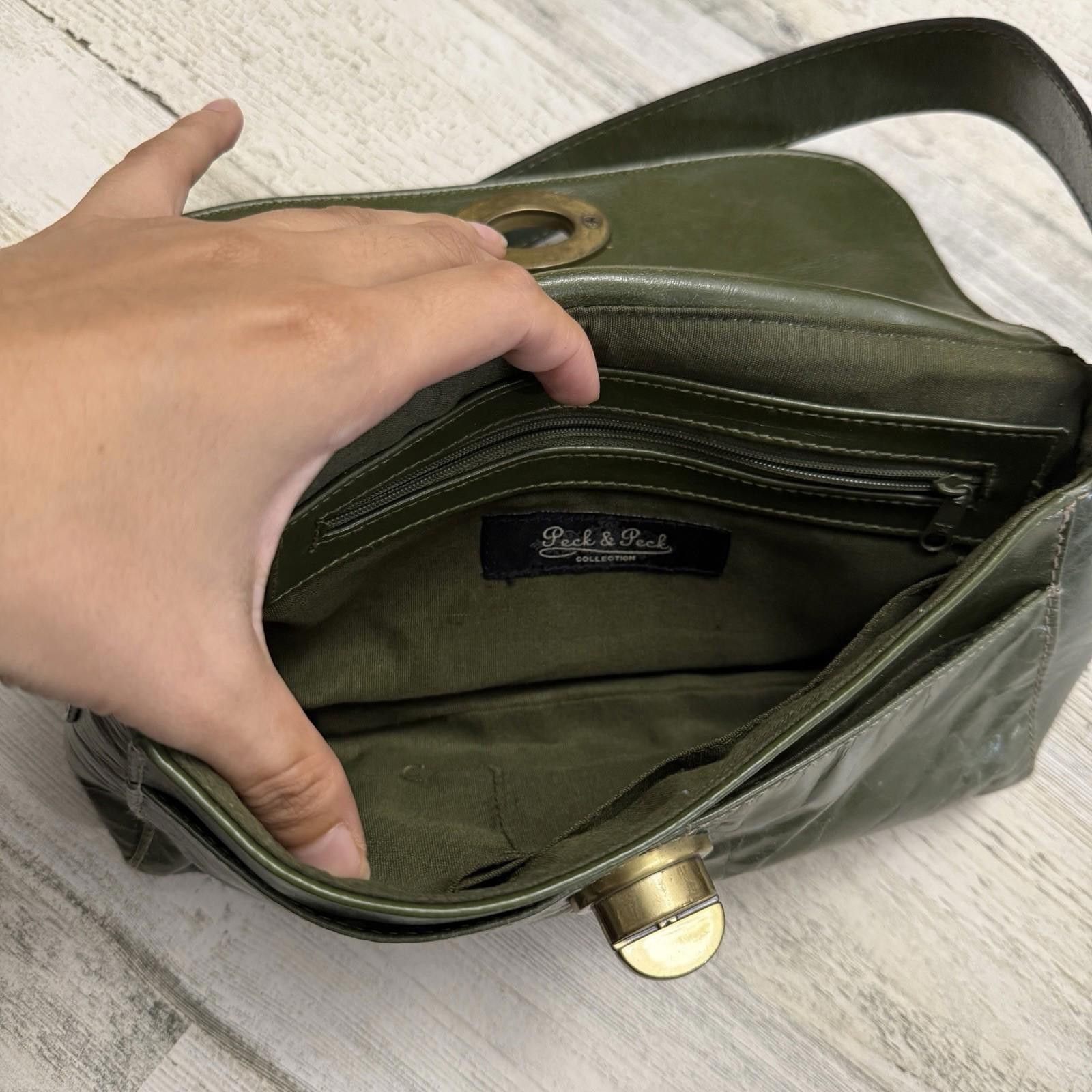 Designer Fairy Green Grunge Y2k Shoulder Leather Bag Size ONE SIZE - 8 Thumbnail