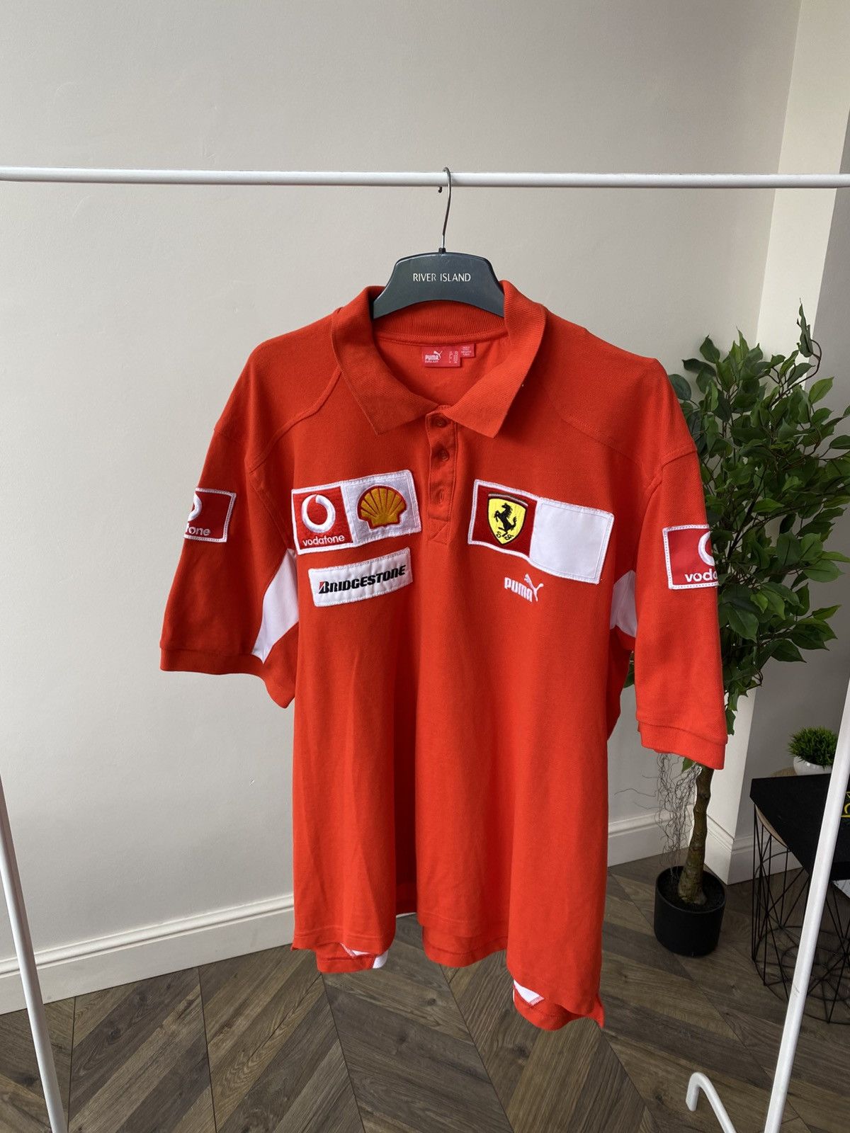 Ferrari × Puma × Vintage Vintage 90s Puma Ferrari Vodafone Michael Schumacher F1 Polo Size US XXL / EU 58 / 5 - 3 Thumbnail