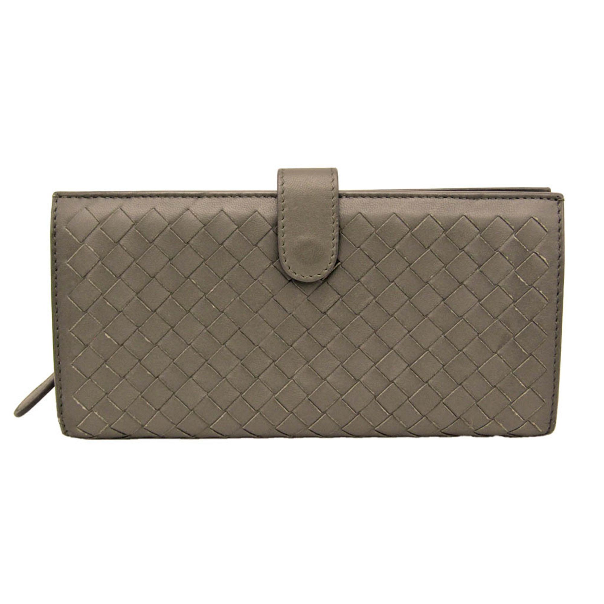 Bottega Veneta Intrecciato Grey Leather Wallet (Pre-Owned) Size ONE SIZE - 1 Thumbnail