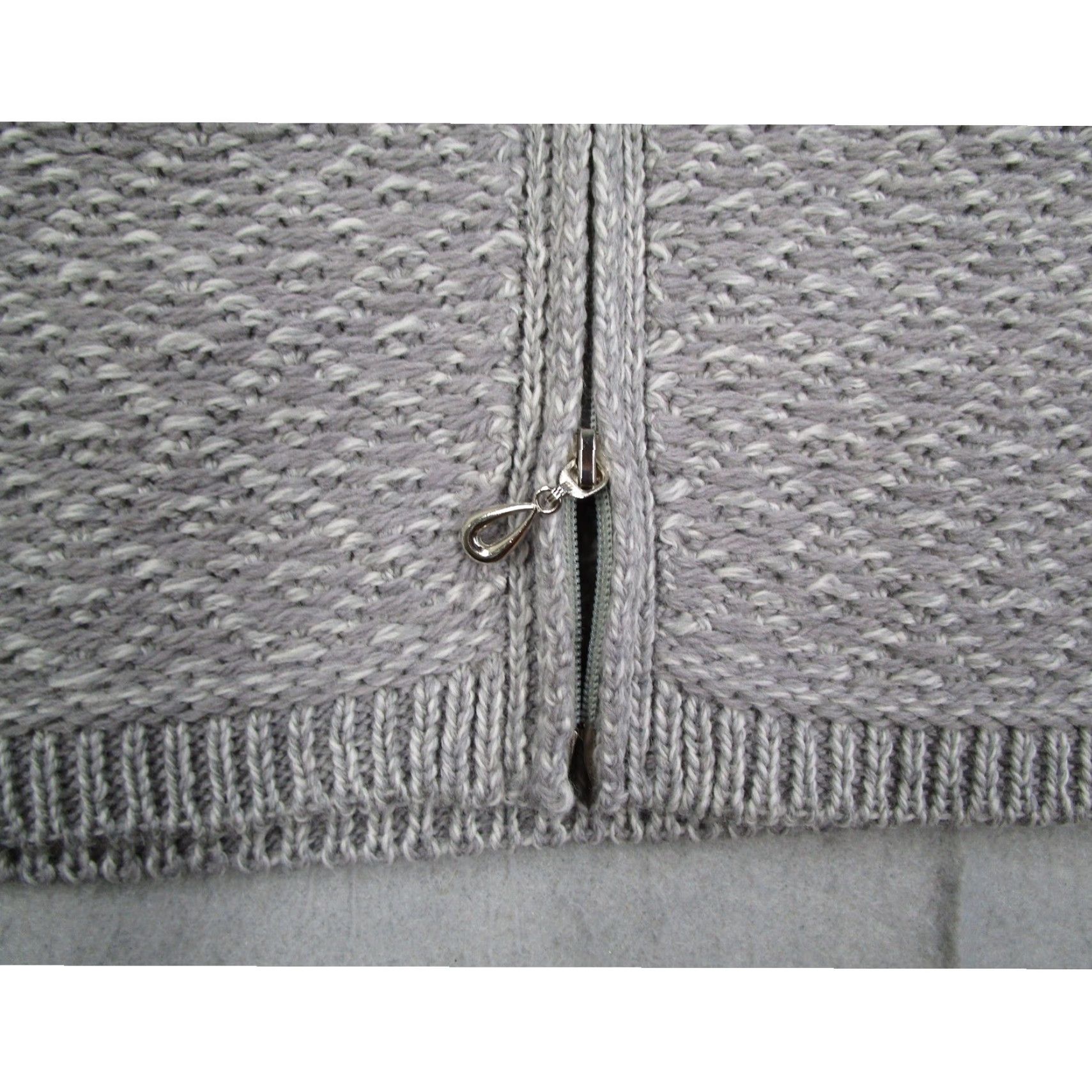 Vintage Aran Crafts Ireland 100% Merino Wool Gray Zip Up Cardigan Sweater Womens Medium Size M / US 6-8 / IT 42-44 - 5 Thumbnail