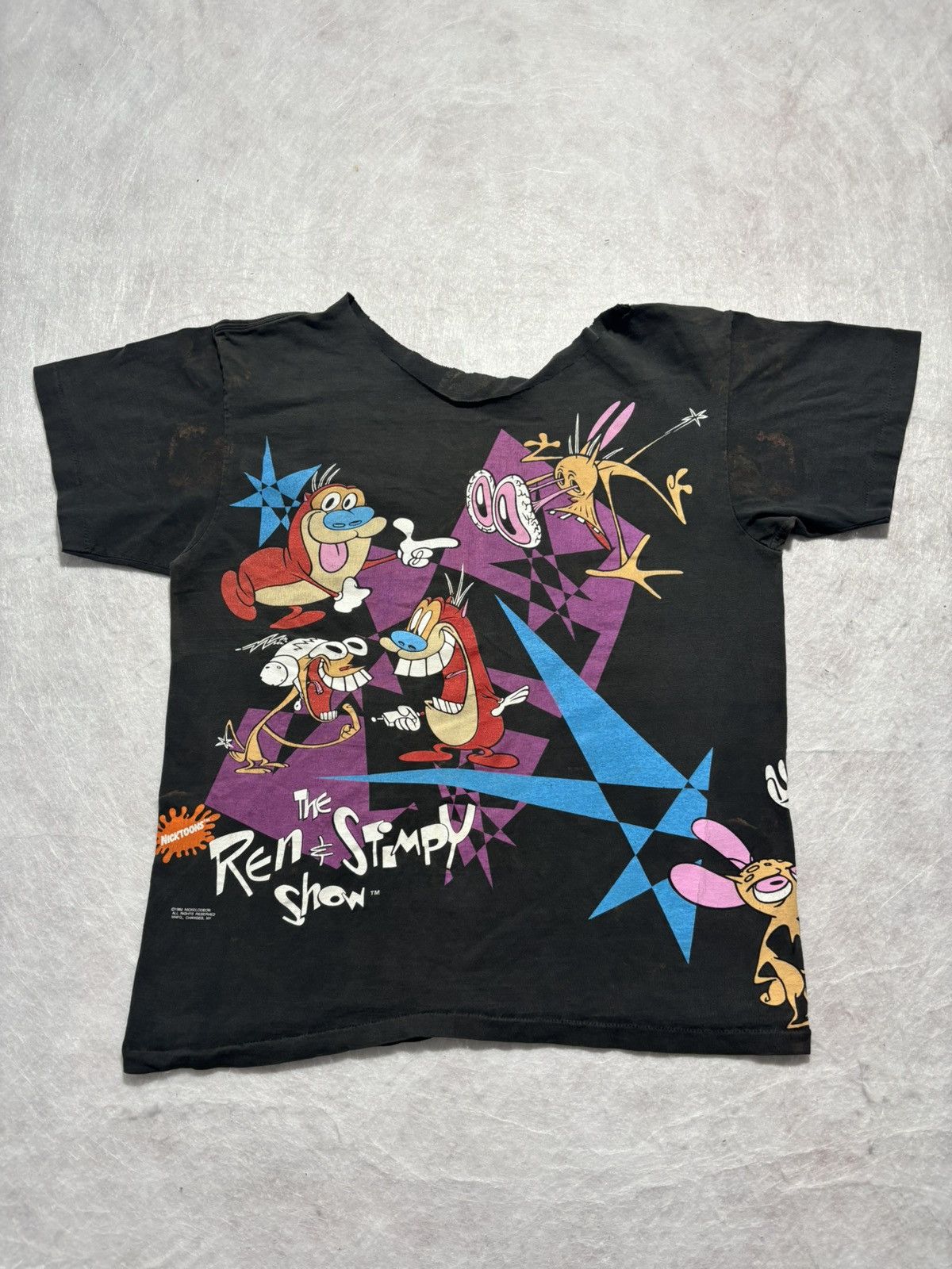 Vintage Distressed The Ren & Stimpy Show Nickelodeon Tshir