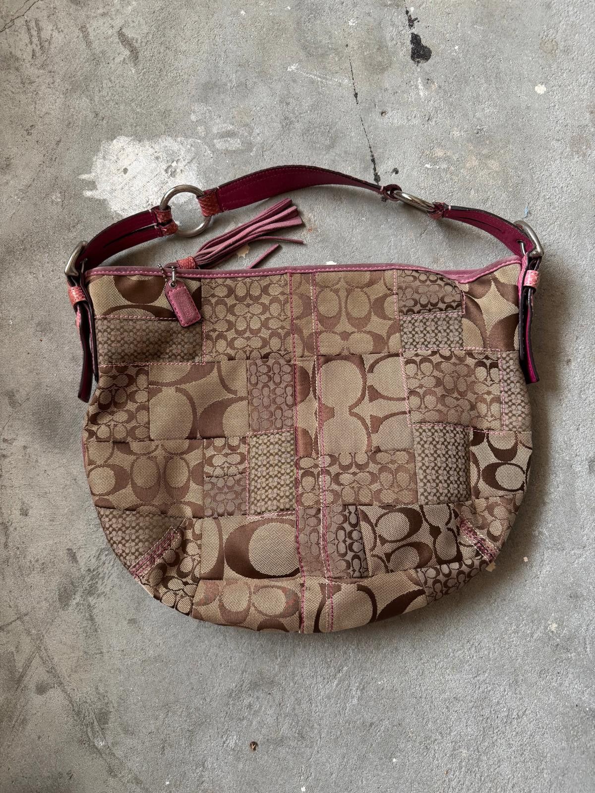 Coach Coach Signature PatchWork Snakeskin Bag Beige/Pink Size ONE SIZE - 1 Thumbnail