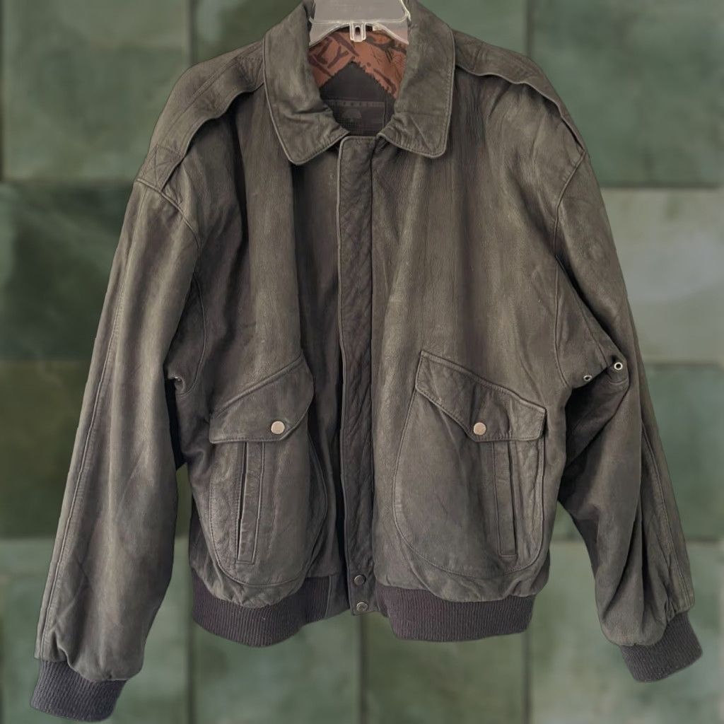 Roundtree & Yorke VINTAGE Roundtree & Yorke Leather Bomber Coat Mens XL Size US XL / EU 56 / 4 - 1 Thumbnail