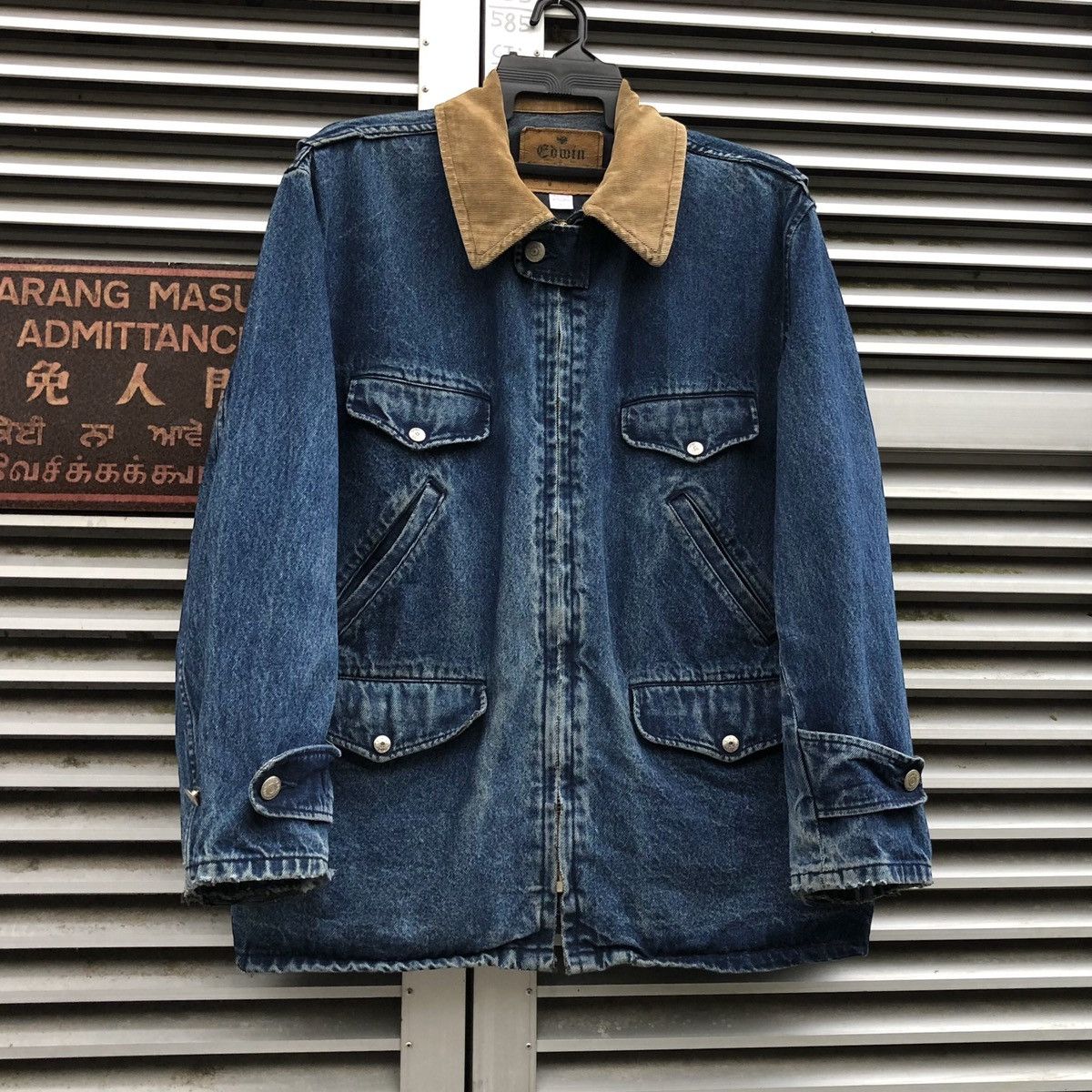 Edwin Vintage Edwin Distressed Denim Chore Work Jacket Size US L / EU 52-54 / 3 - 2 Thumbnail