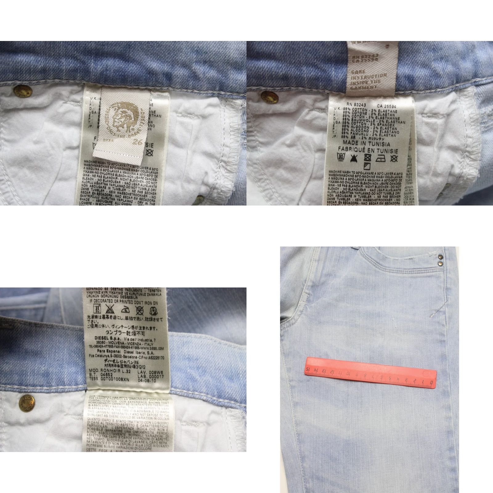 Diesel DIESEL Jeans Women's W26/L32 Distressed Ronhoir Regular-Bootcut 008W6_Stretch Denim Blue Bootsuit? Size 26" / US 2 / IT 38 - 8 Thumbnail
