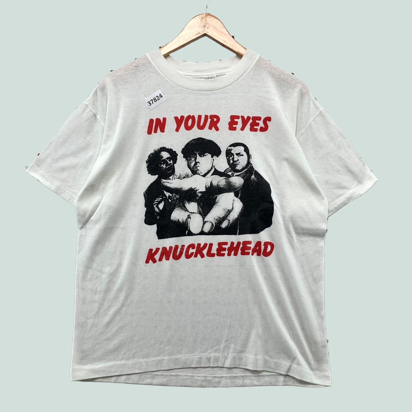 Vintage VINTAGE Three Stooges Shirt Mens Large White Single Stitch Knuckle Head 90s Movie Size US L / EU 52-54 / 3 - 1 Thumbnail