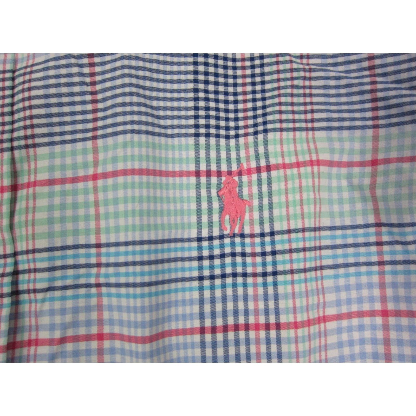 Ralph Lauren Ralph Lauren Shirt Mens Large Blue Green Pink Pony Check Poly Nylon Performance Shirt Button-Up Collared Classic Logo Size US L / EU 52-54 / 3 - 3 Thumbnail