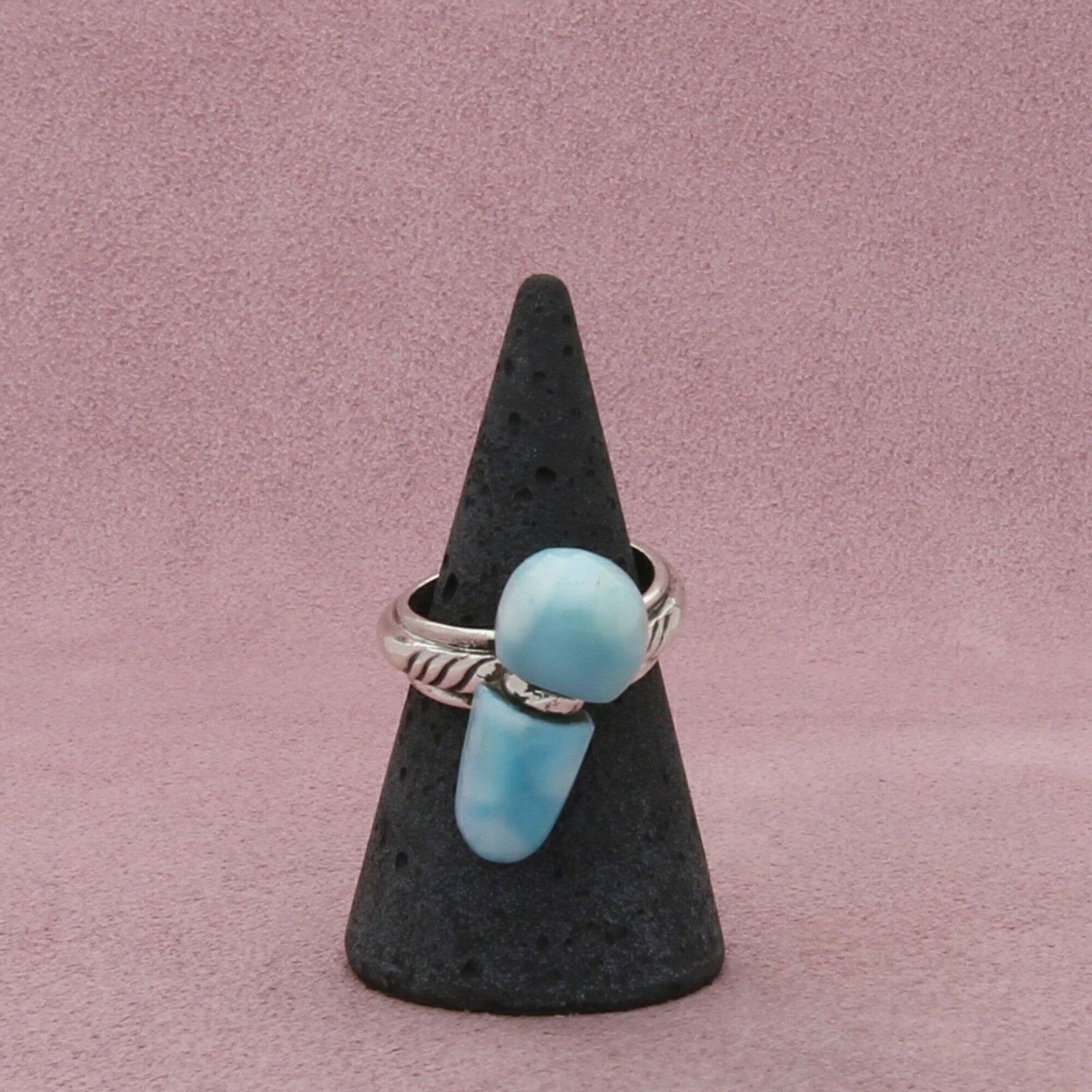 Sterling Silver sterling silver artisan crafted blue larimar ring size 6 Size ONE SIZE - 3 Thumbnail