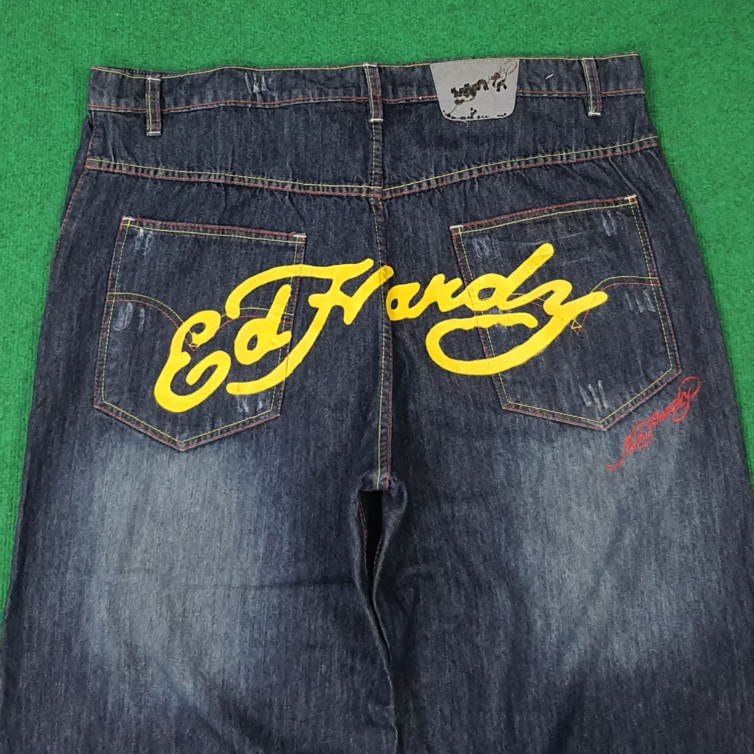 Ed Hardy Vintage Ed Hardy Skull Embroidered Custom Logo Jeans C272N18 Size US 43 - 5 Thumbnail