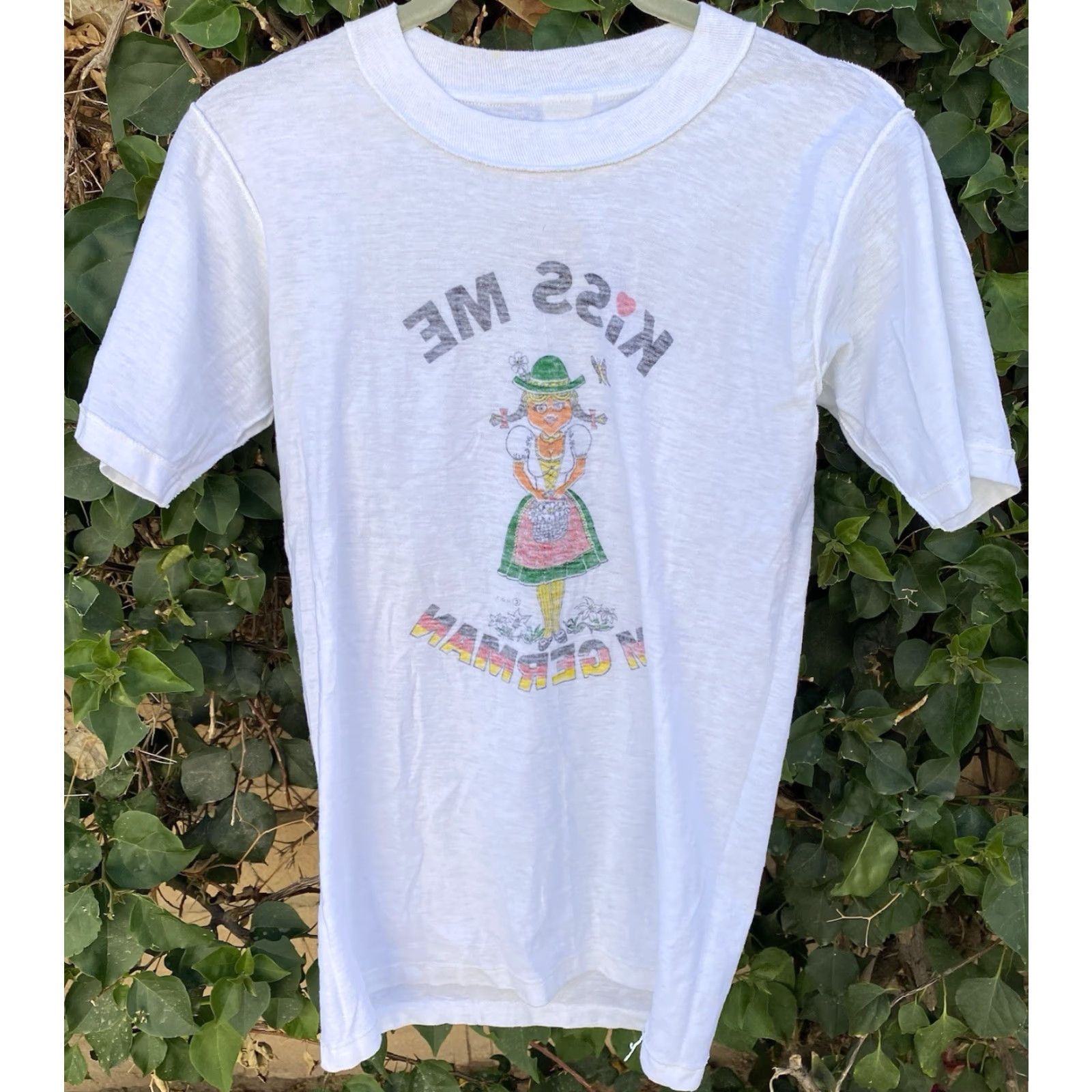 Vintage VINTAGE Kiss Me I’m German T Shirt Diamond Tag Size S White 34–36 USA Made Tee Mens Graphic Tee 1970s 1980s Decade 70s 80s Size US S / EU 44-46 / 1 - 6 Thumbnail
