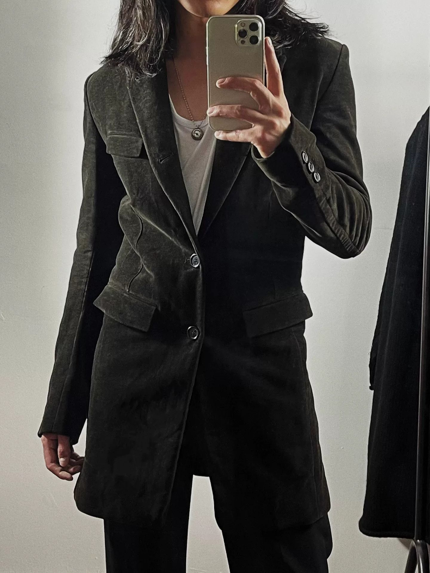 Ann Demeulemeester Ann Demeulemeester Brown Velvet Long Blazer Size XXS / US 00 / IT 34 - 1 Thumbnail