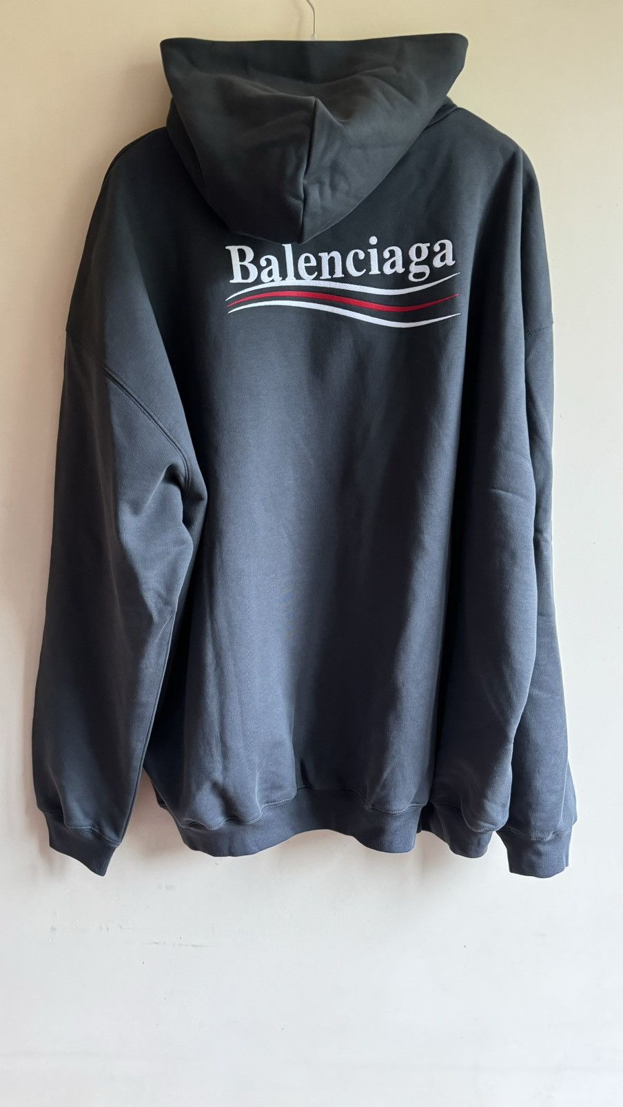 Balenciaga Balenciaga Political dark grey large fit hoodie Size US M / EU 48-50 / 2 - 2 Thumbnail